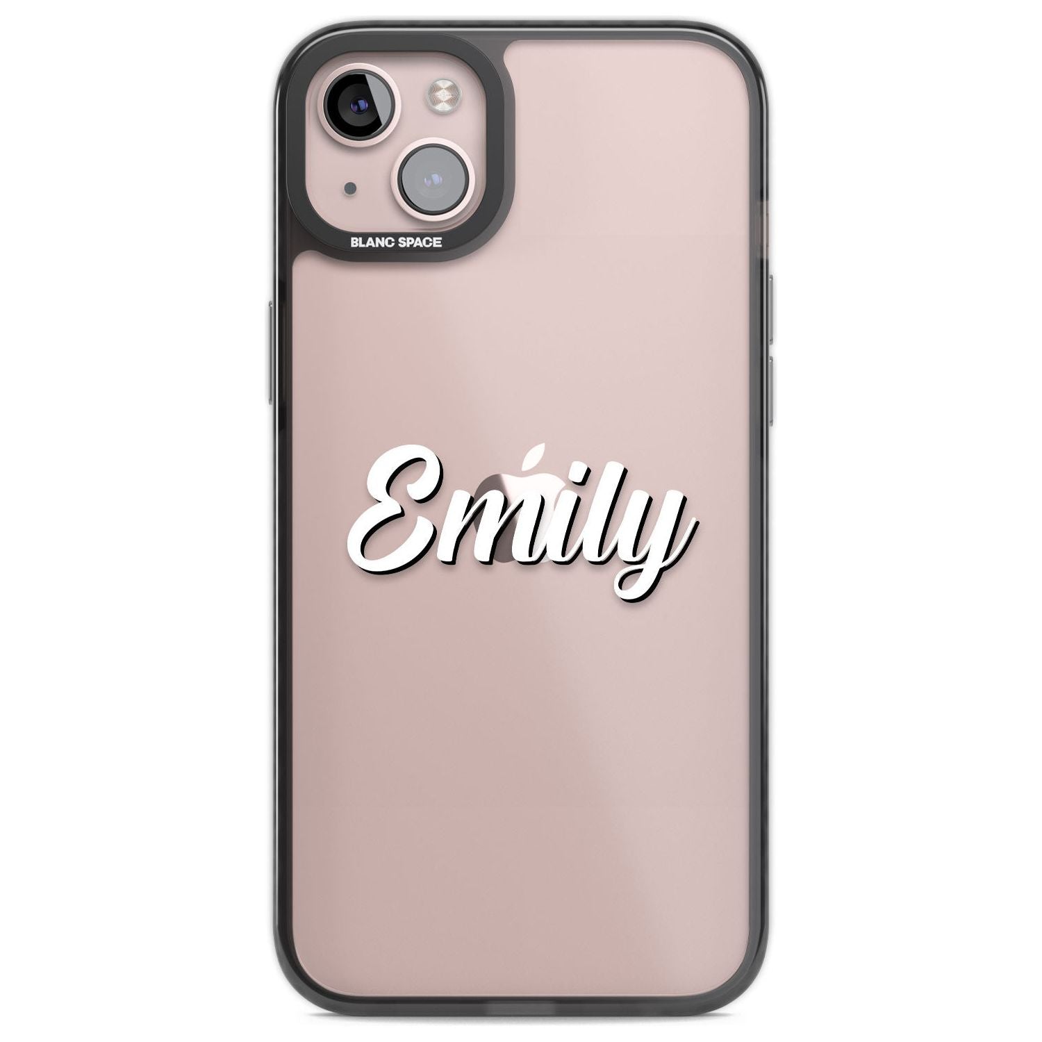 Personalised Clear Text 1B Custom Phone Case iPhone 14 Plus / Black Impact Case Blanc Space