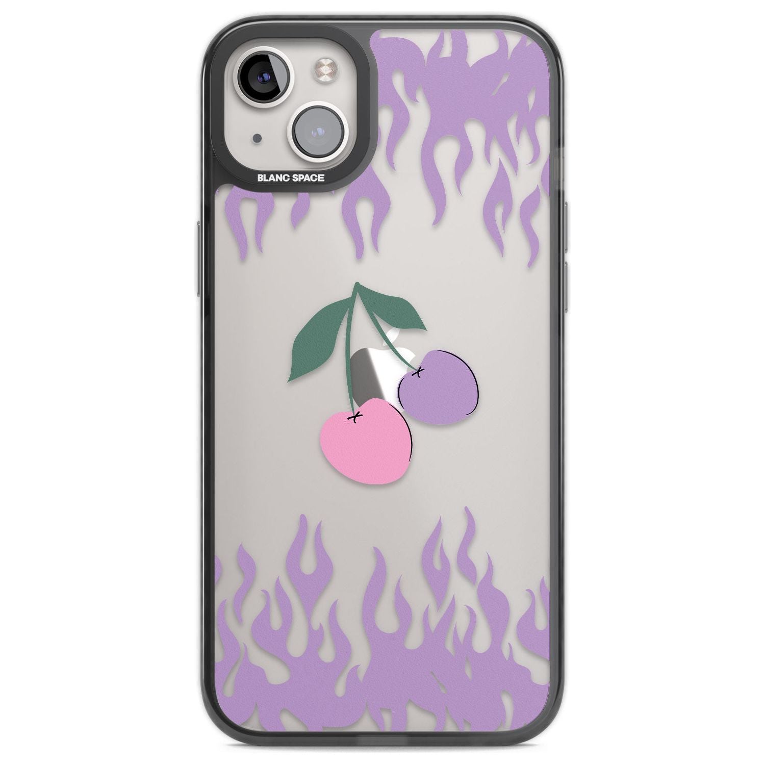 Cherries n' Flames Phone Case iPhone 14 Plus / Black Impact Case Blanc Space