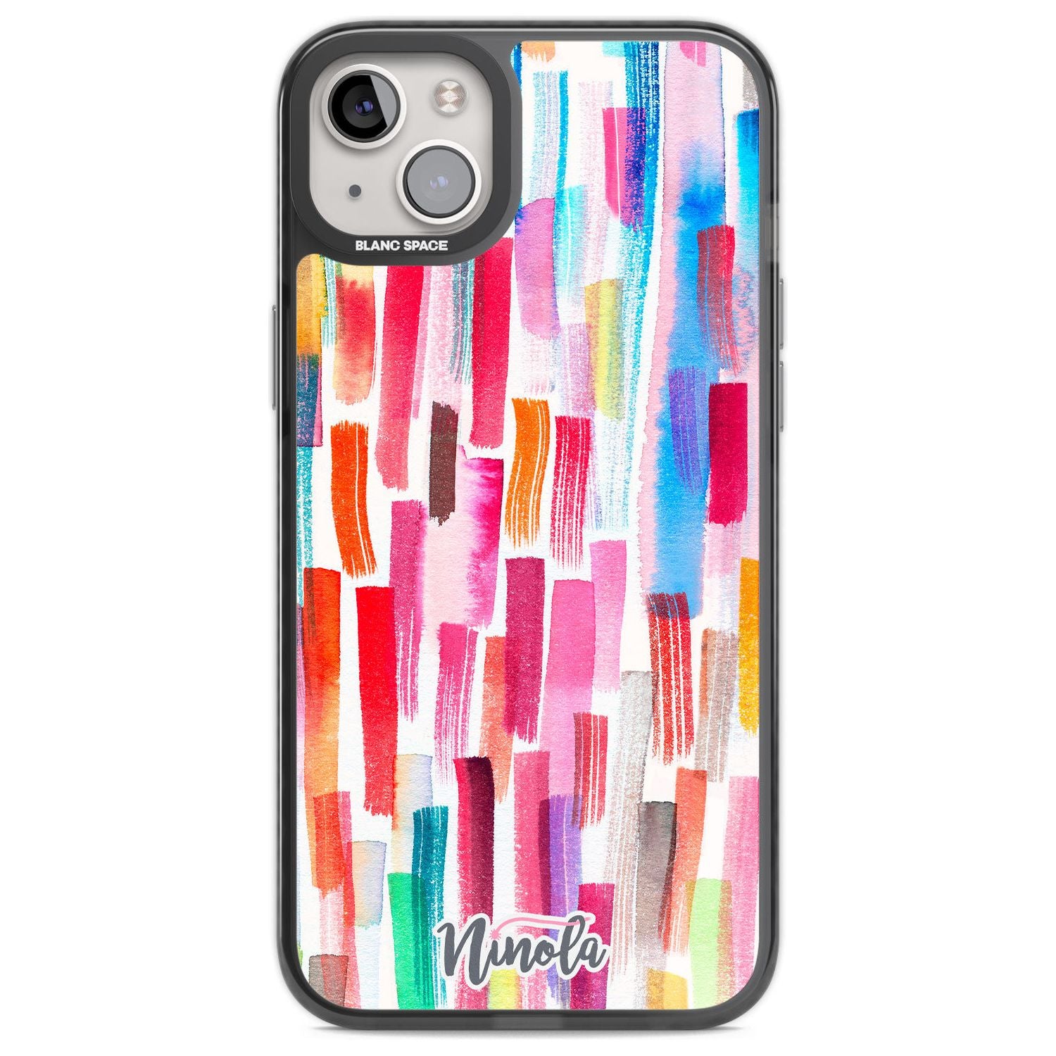 Colorful Brushstrokes Phone Case iPhone 14 Plus / Black Impact Case Blanc Space
