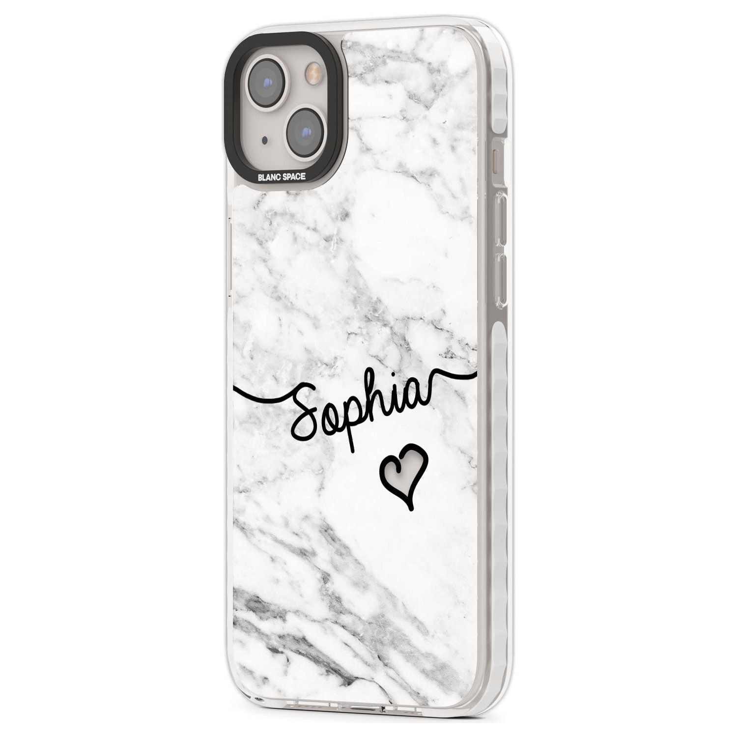 Personalised White Marble Heart