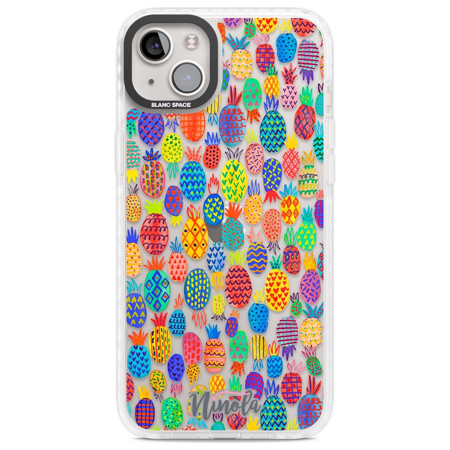 Cute Pineapples Phone Case iPhone 14 Plus / Impact Case Blanc Space