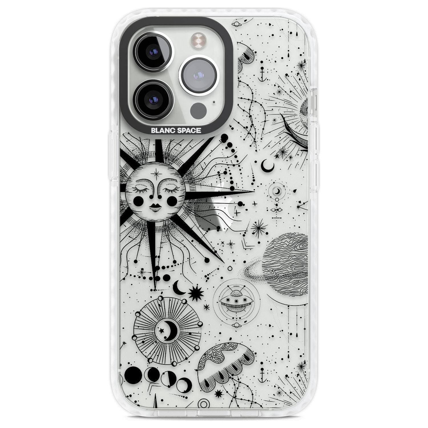 Large Sun Vintage Astrological Phone Case iPhone 13 Pro / Impact Case,iPhone 14 Pro / Impact Case,iPhone 15 Pro Max / Impact Case,iPhone 15 Pro / Impact Case Blanc Space