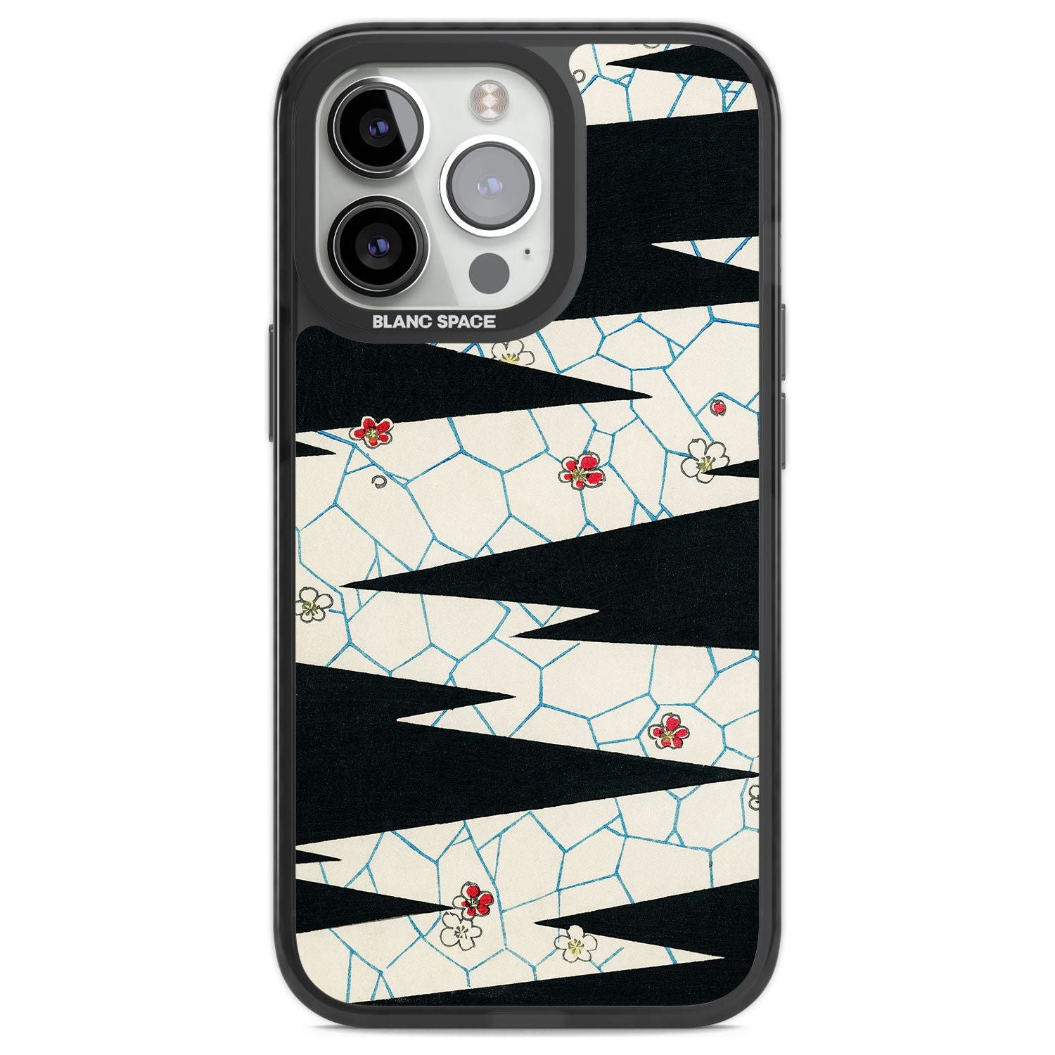 Japanese Flowers by Bijutsu Sekai Phone Case iPhone 13 Pro / Black Impact Case,iPhone 14 Pro / Black Impact Case,iPhone 15 Pro Max / Black Impact Case,iPhone 15 Pro / Black Impact Case Blanc Space