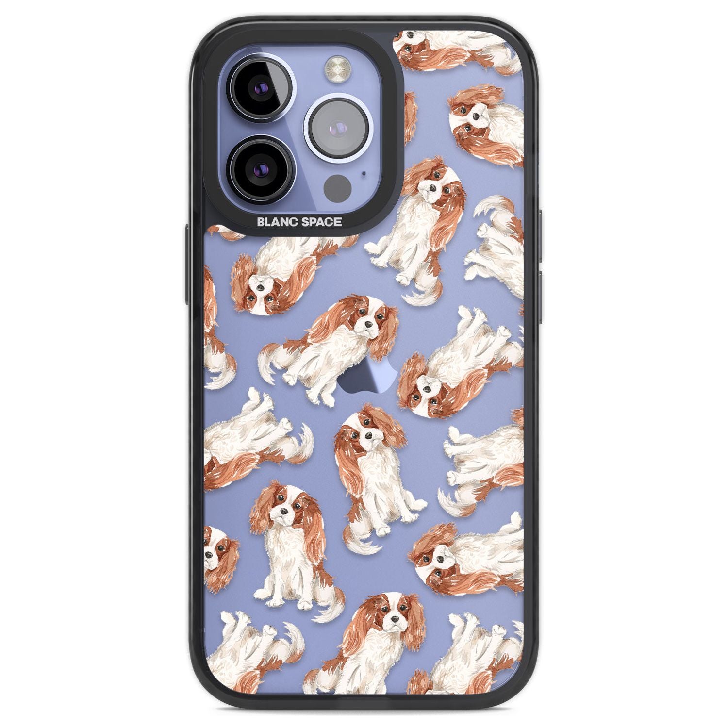 Cavalier King Charles Spaniel Dog Pattern Phone Case iPhone 13 Pro / Black Impact Case,iPhone 14 Pro / Black Impact Case,iPhone 15 Pro Max / Black Impact Case,iPhone 15 Pro / Black Impact Case Blanc Space