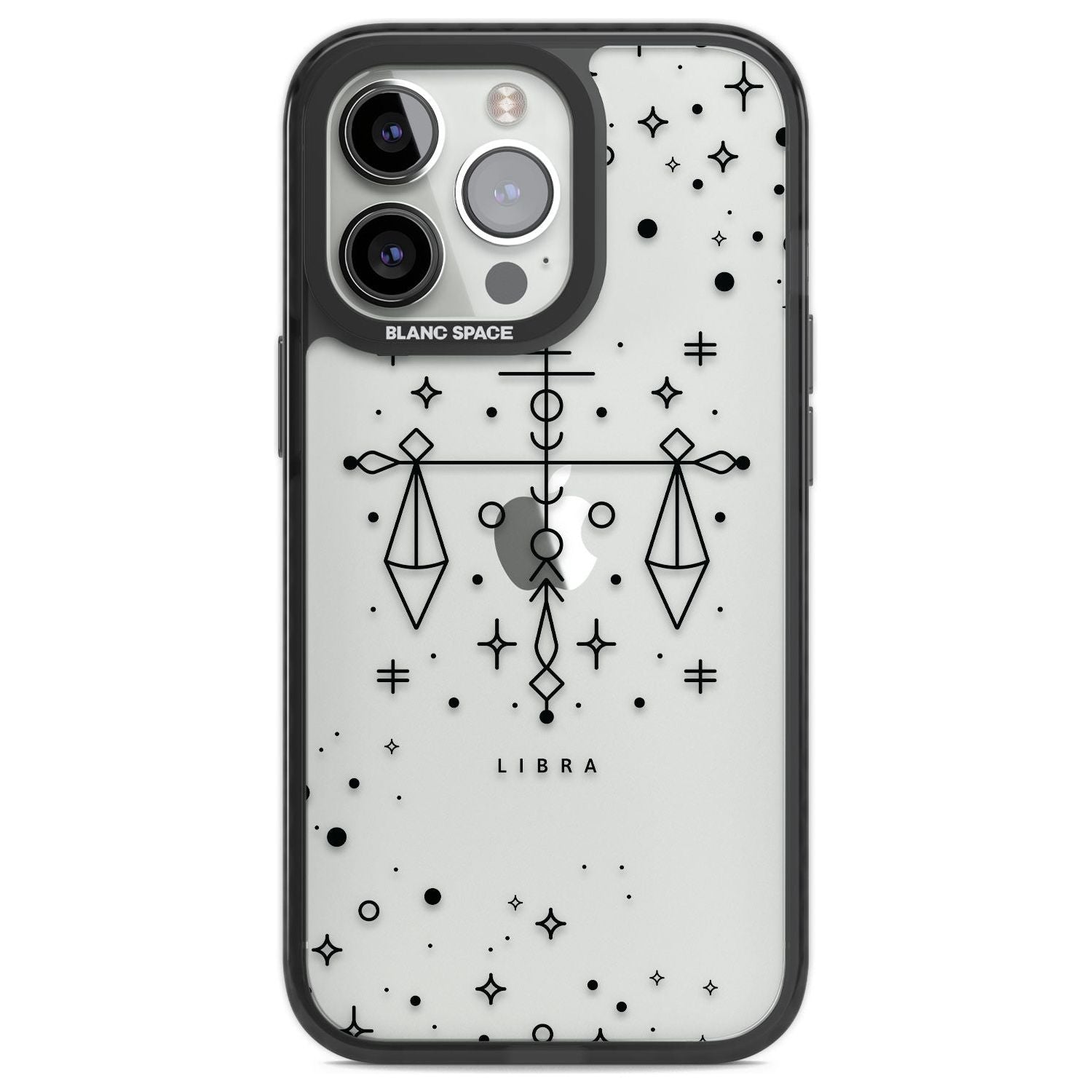 Libra Emblem - Transparent Design Phone Case iPhone 13 Pro / Black Impact Case,iPhone 14 Pro / Black Impact Case,iPhone 15 Pro Max / Black Impact Case,iPhone 15 Pro / Black Impact Case Blanc Space