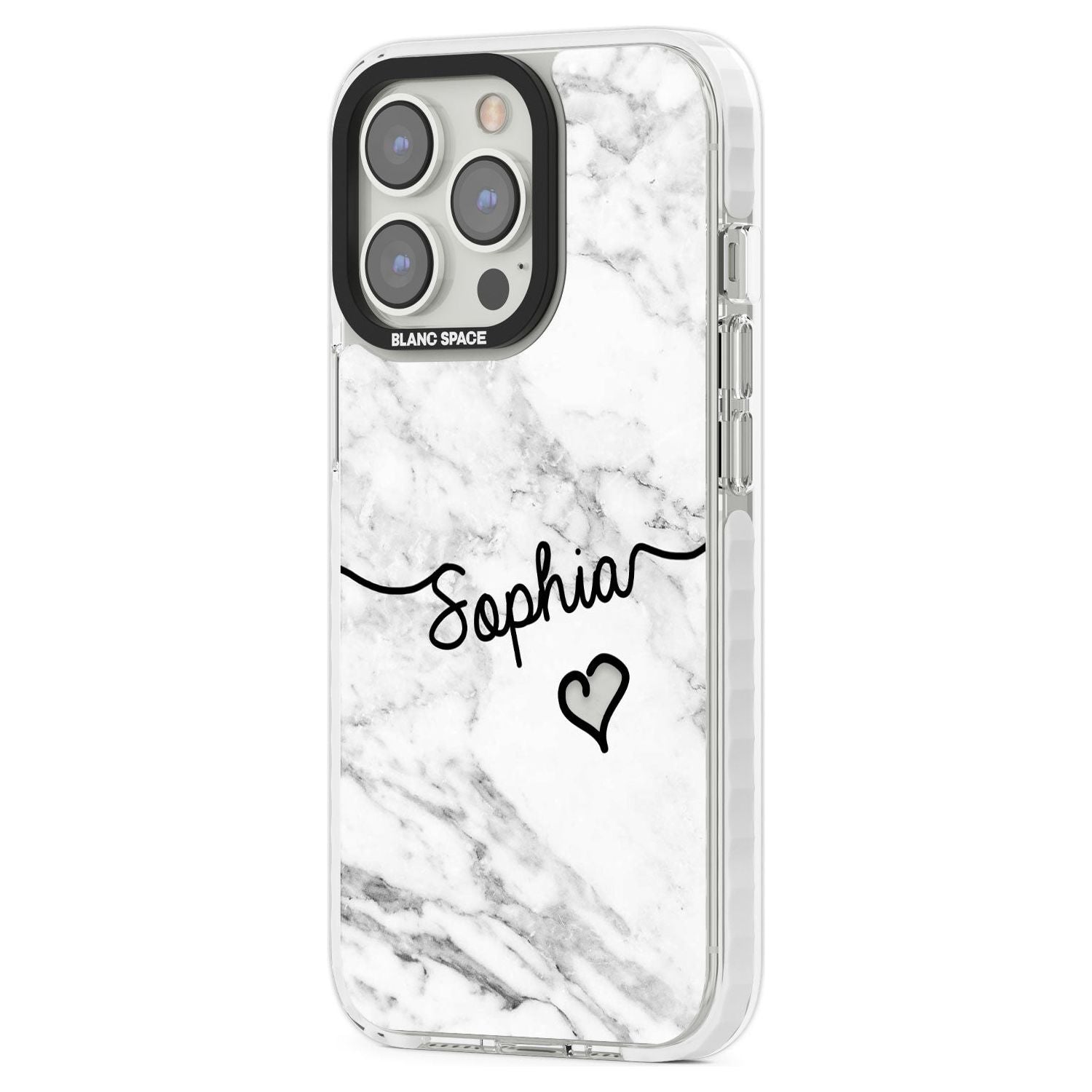 Personalised White Marble Heart