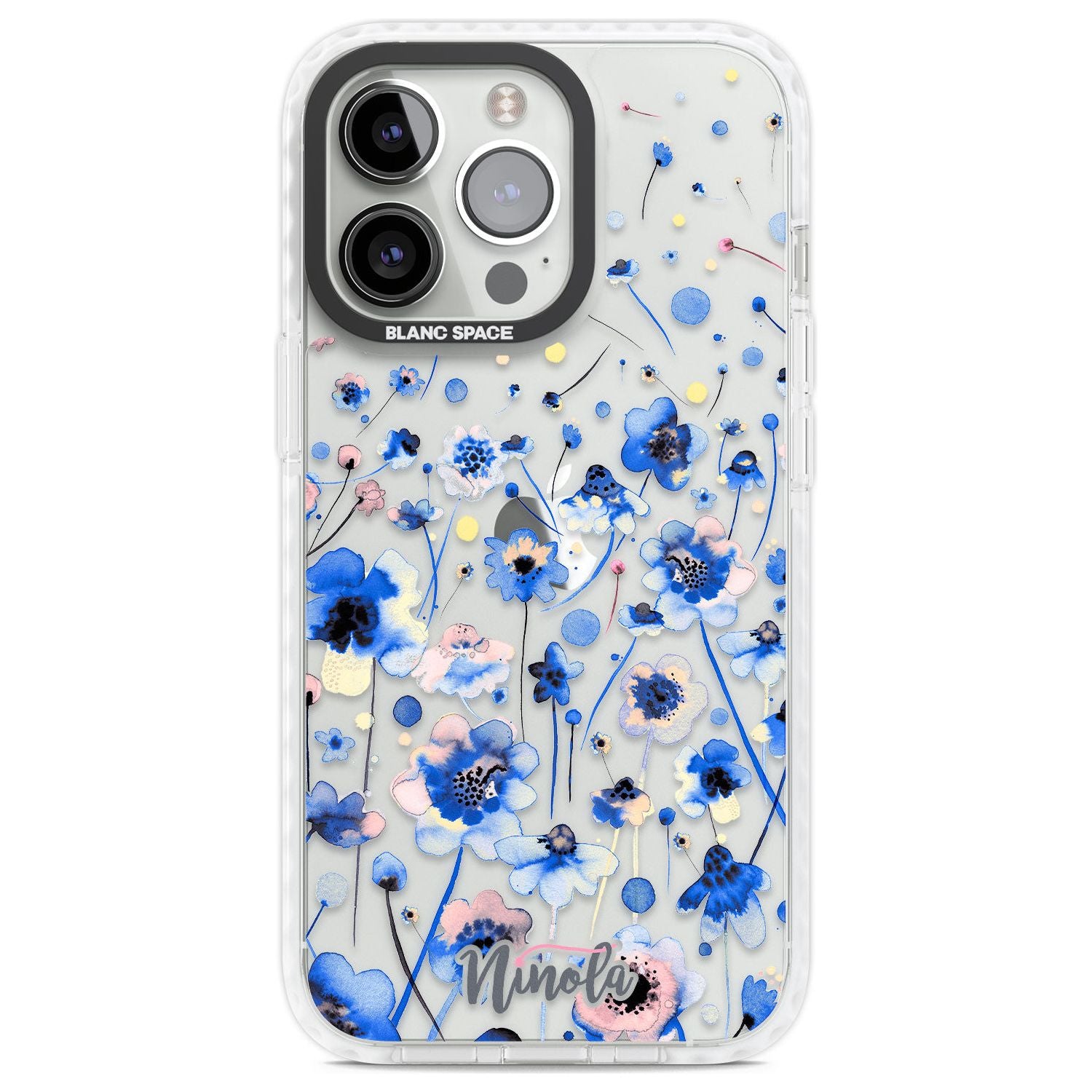 Ink Flowers Blue Phone Case iPhone 13 Pro / Impact Case,iPhone 14 Pro / Impact Case,iPhone 15 Pro Max / Impact Case,iPhone 15 Pro / Impact Case Blanc Space