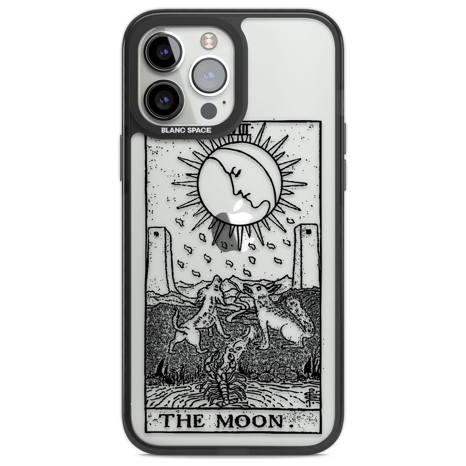 Personalised The Moon Tarot Card - Transparent Custom Phone Case iPhone 13 Pro Max / Black Impact Case,iPhone 14 Pro Max / Black Impact Case Blanc Space