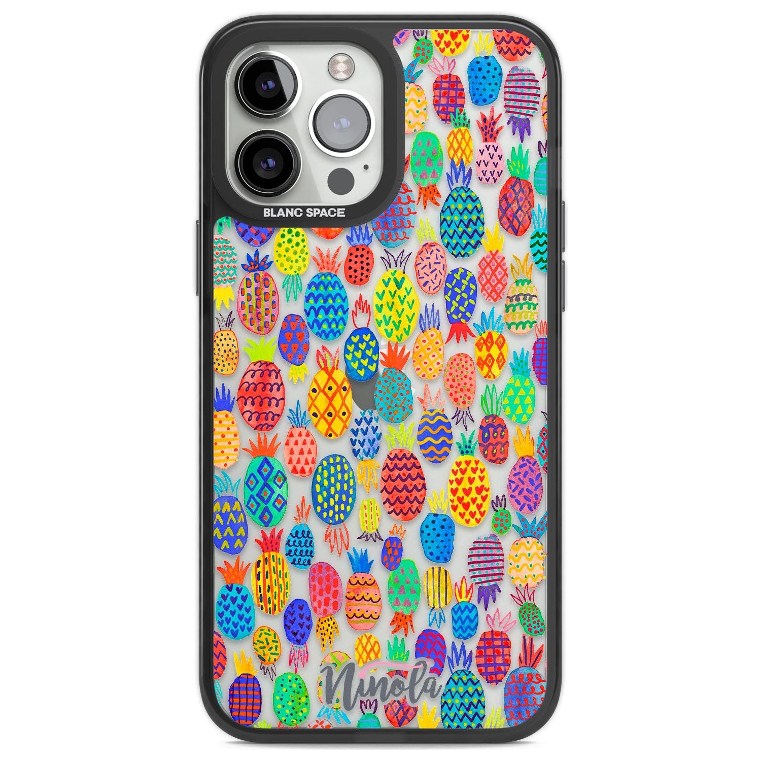 Cute Pineapples Phone Case iPhone 13 Pro Max / Black Impact Case,iPhone 14 Pro Max / Black Impact Case Blanc Space