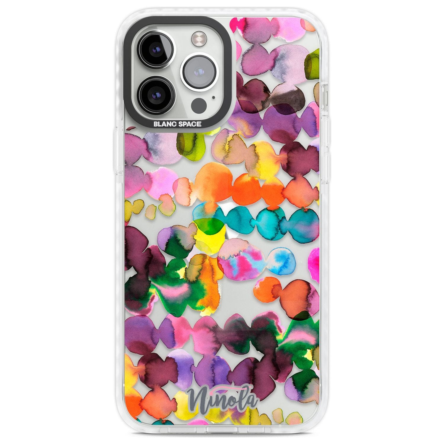 Ink Bleeding Dots Phone Case iPhone 13 Pro Max / Impact Case,iPhone 14 Pro Max / Impact Case Blanc Space