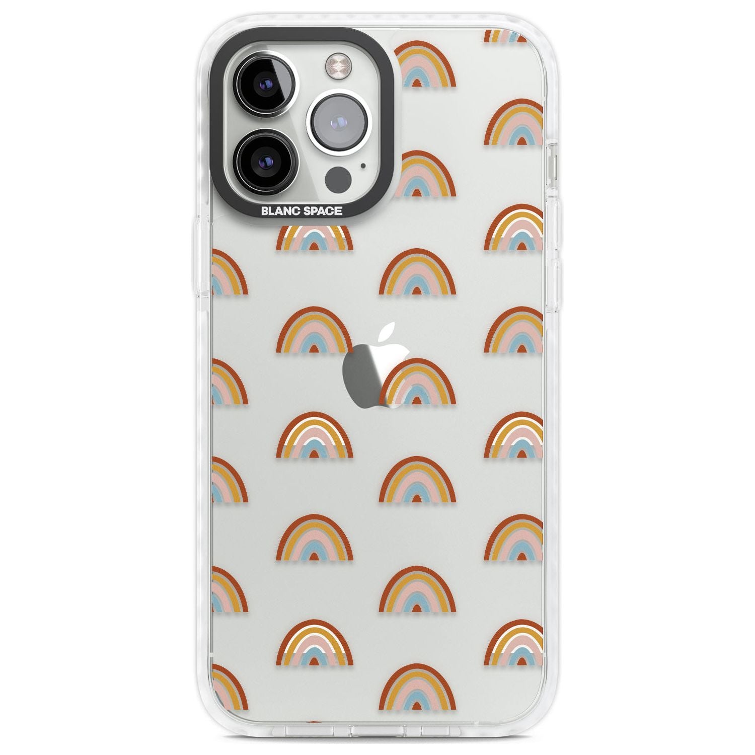 Cute Scandinavian Rainbows Phone Case iPhone 13 Pro Max / Impact Case,iPhone 14 Pro Max / Impact Case Blanc Space