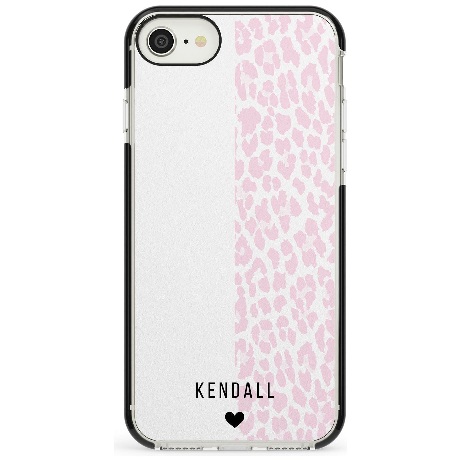 Custom Pink & White Leopard Spots iPhone Case Black Impact Custom Phone Case - Case Warehouse