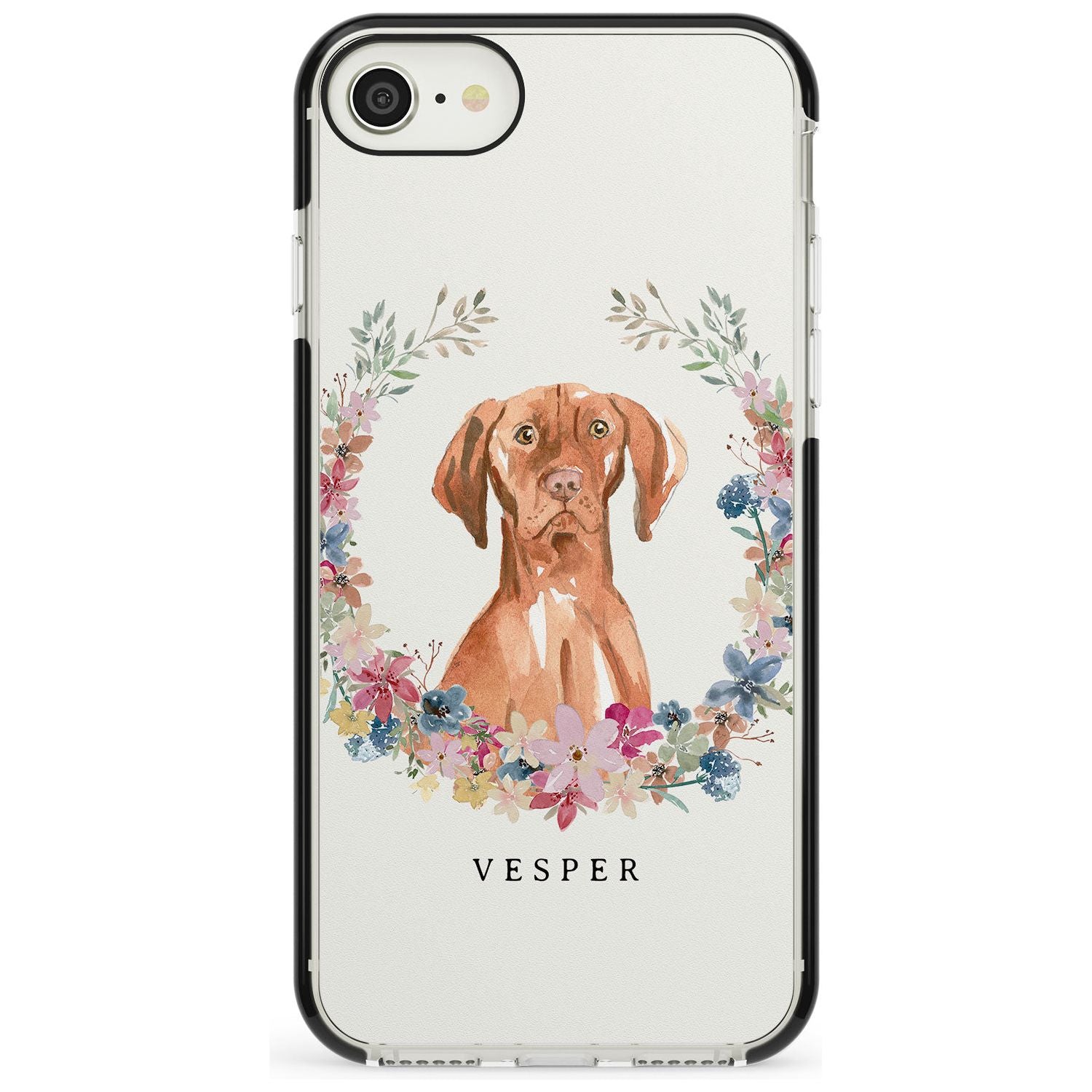 Hungarian Vizsla - Watercolour Dog Portrait Black Impact Phone Case for iPhone SE 8 7 Plus