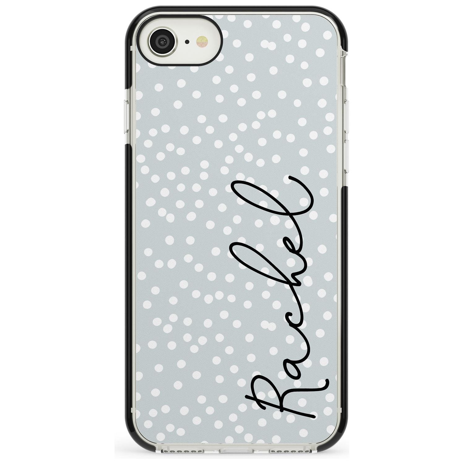 Vertical Cursive & Dots iPhone Case Black Impact Custom Phone Case - Case Warehouse