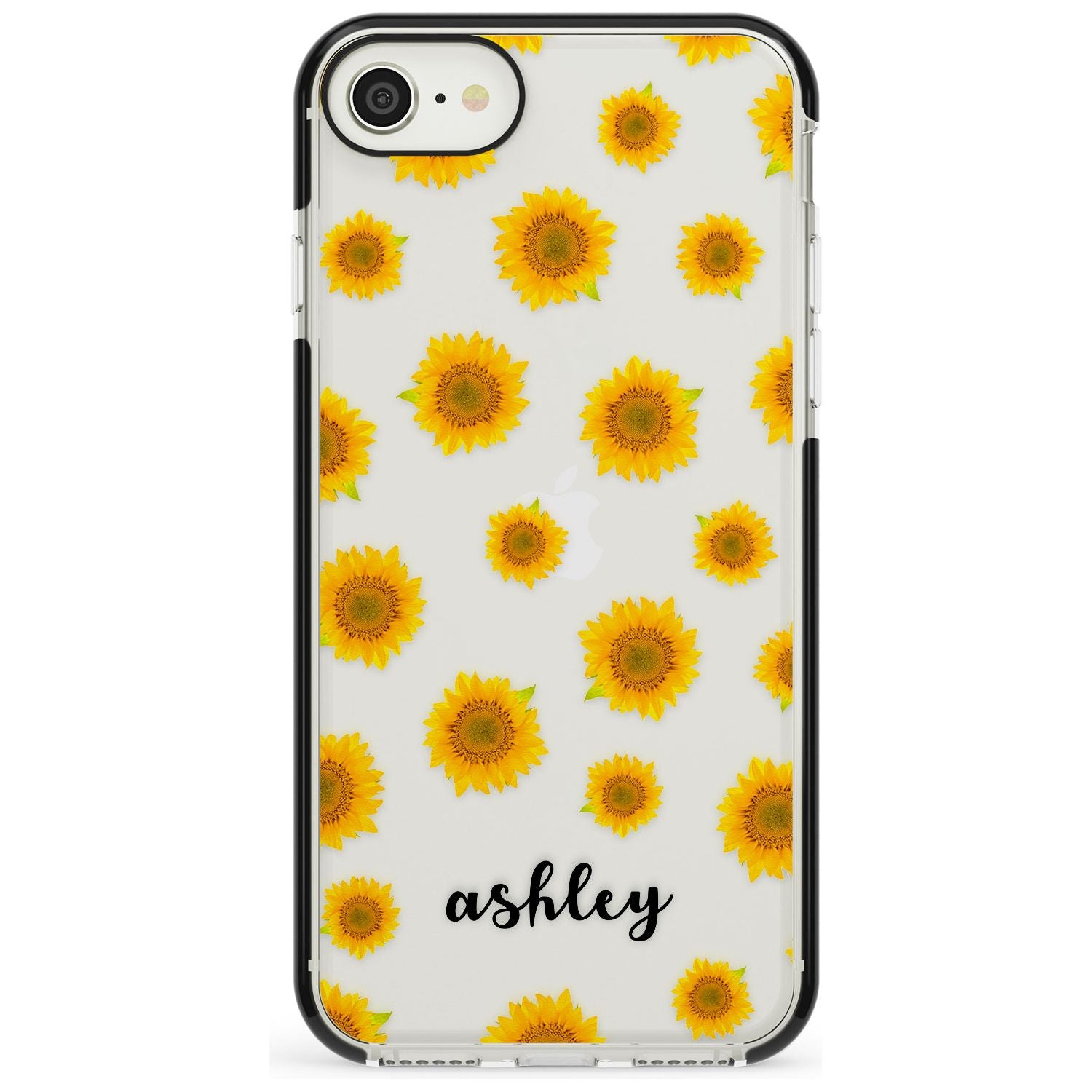 Sunflowers & Cursive iPhone Case Black Impact Custom Phone Case - Case Warehouse