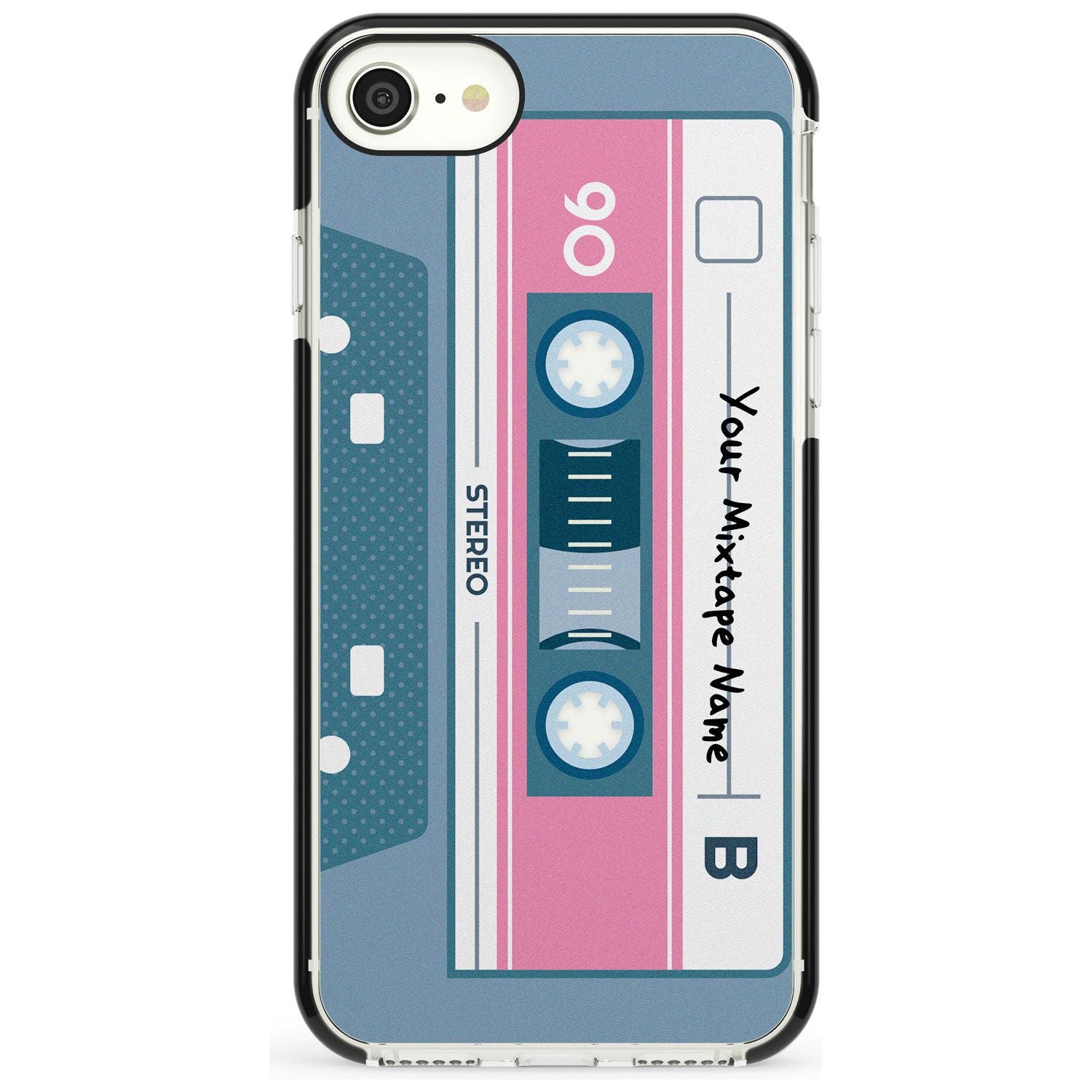 Retro Mixtape Pink Fade Impact Phone Case for iPhone SE 8 7 Plus