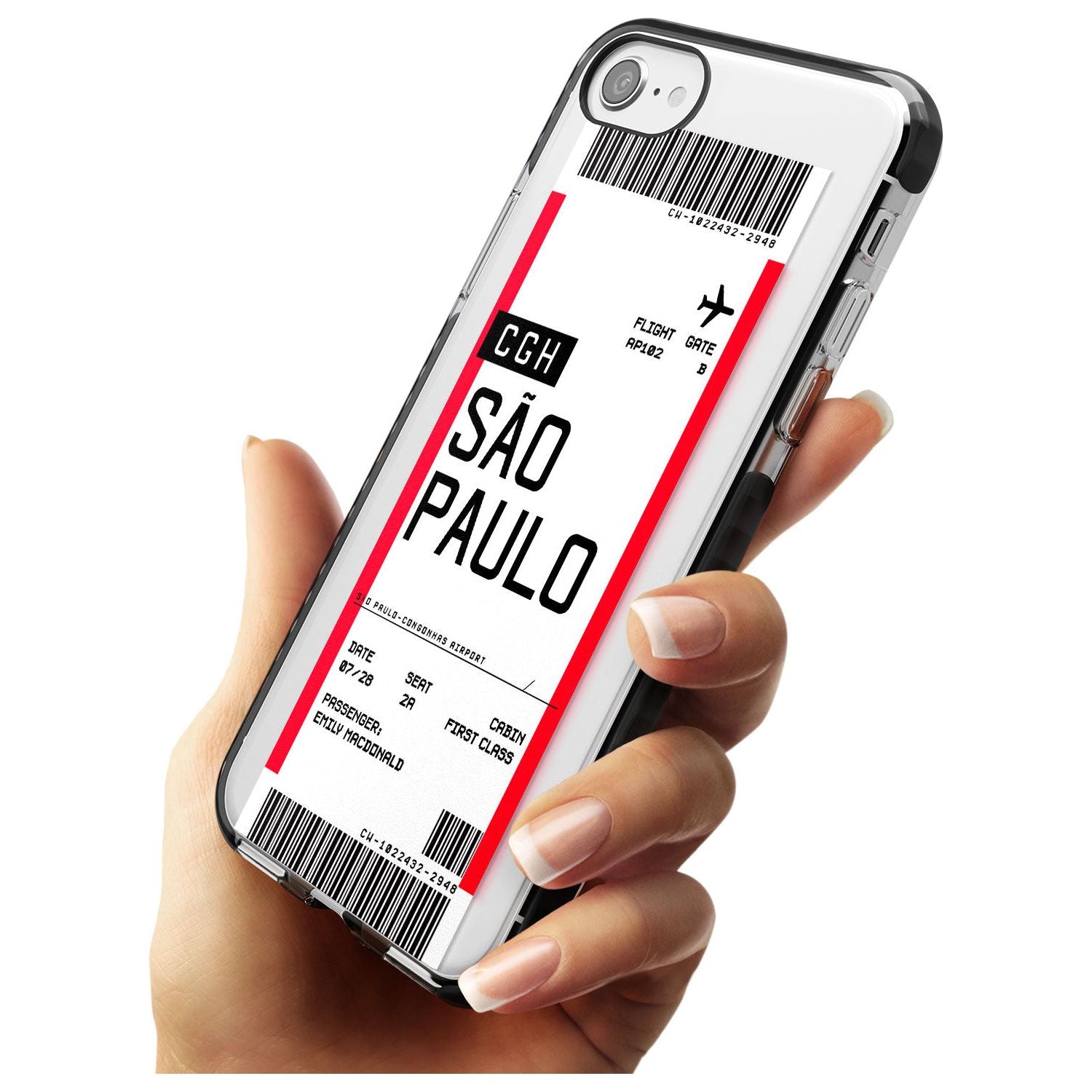 São Paulo Boarding Pass iPhone Case Custom Phone Case - Case Warehouse