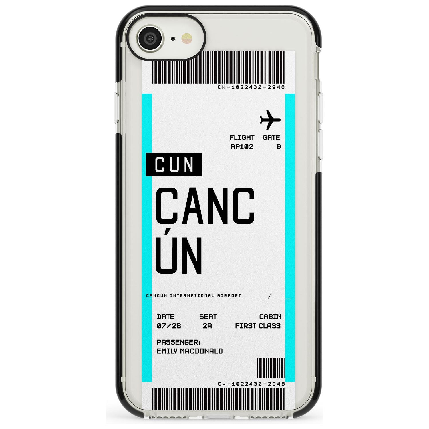 Cancún Boarding Pass iPhone Case Custom Phone Case - Case Warehouse