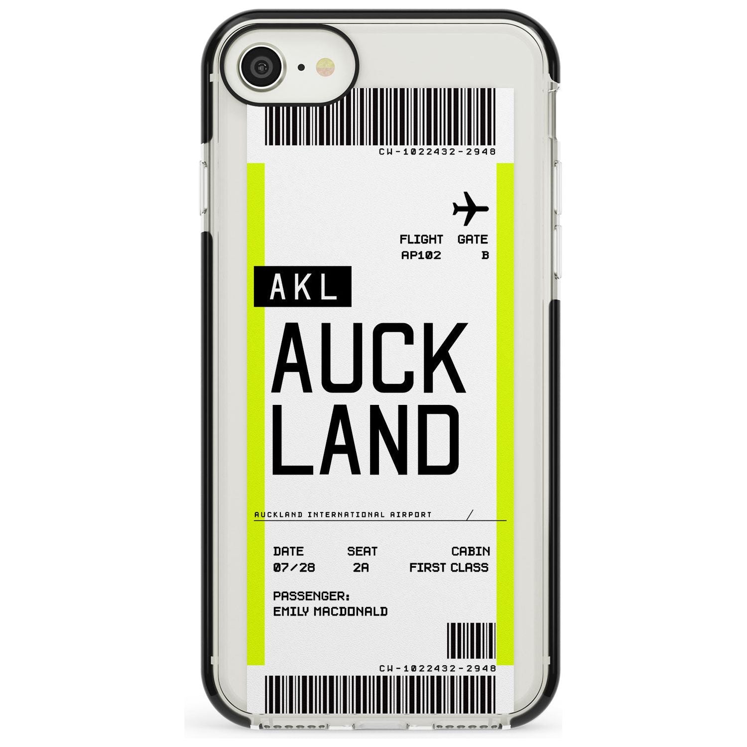Auckland Boarding Pass iPhone Case Black Impact Custom Phone Case - Case Warehouse