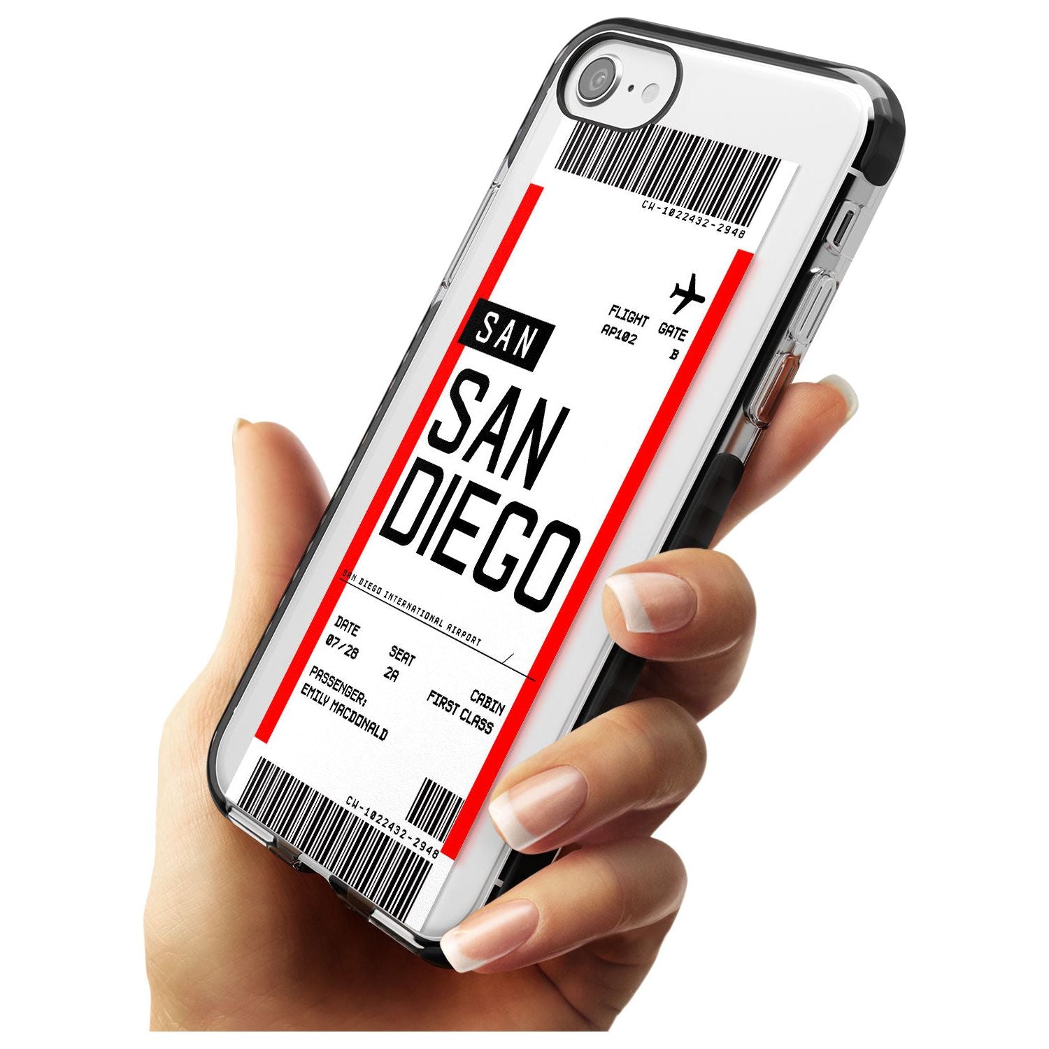 San Diego Boarding Pass iPhone Case Custom Phone Case - Case Warehouse