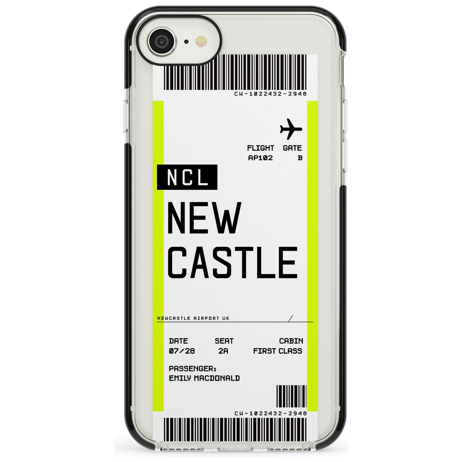 Newcastle Boarding Pass Black Impact Custom Phone Case - Case Warehouse