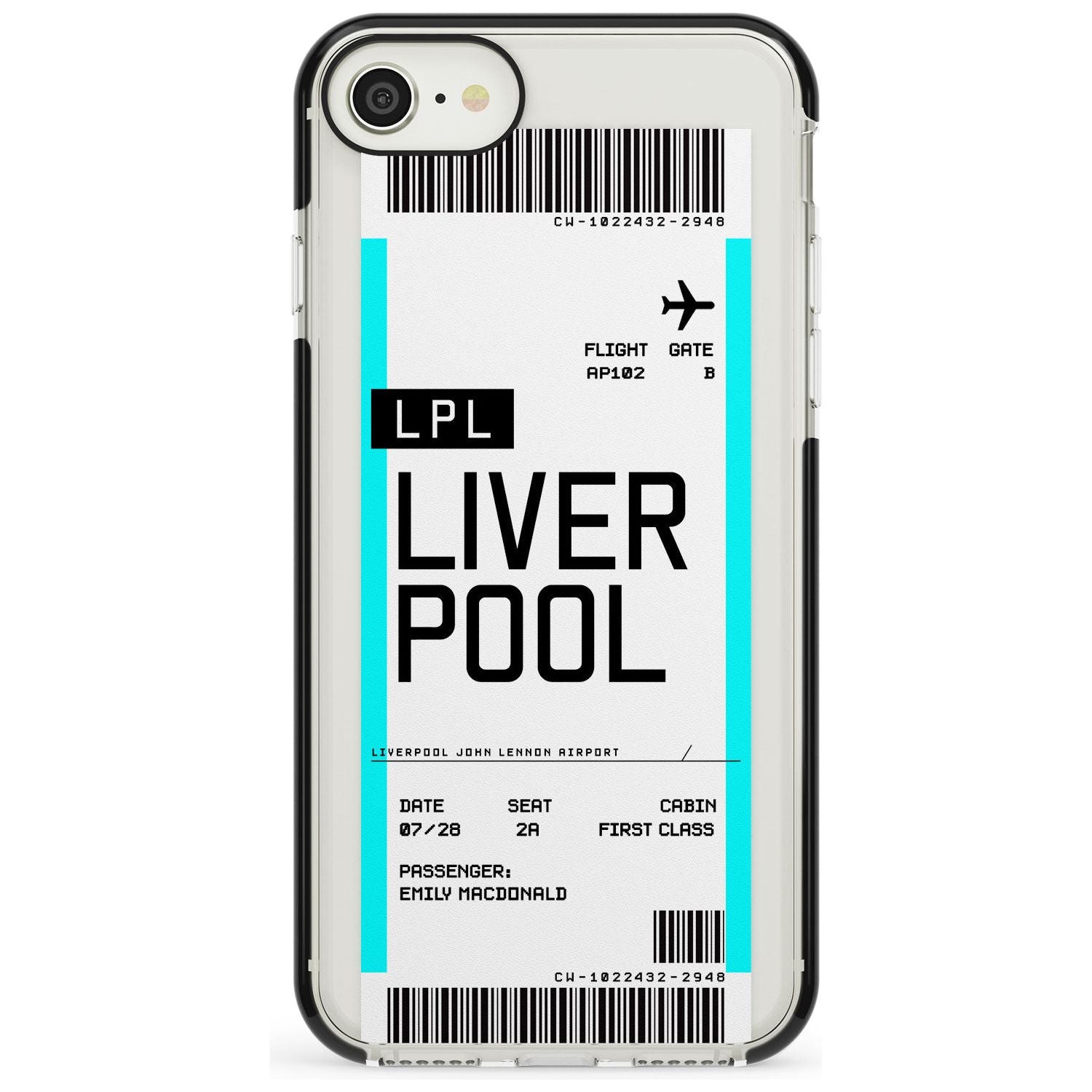 Liverpool Boarding Pass Black Impact Custom Phone Case - Case Warehouse