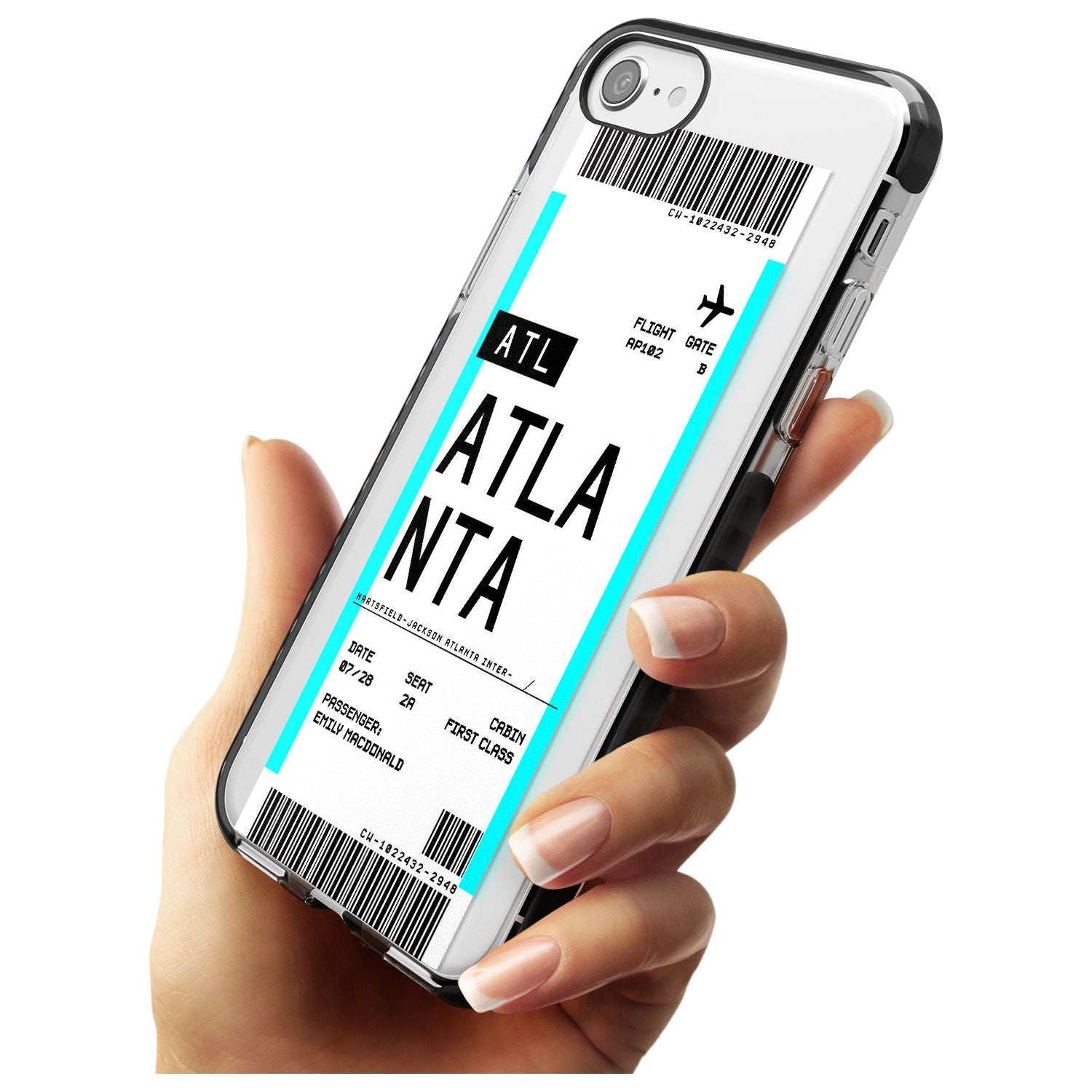 Atlanta Boarding Pass iPhone Case Custom Phone Case - Case Warehouse