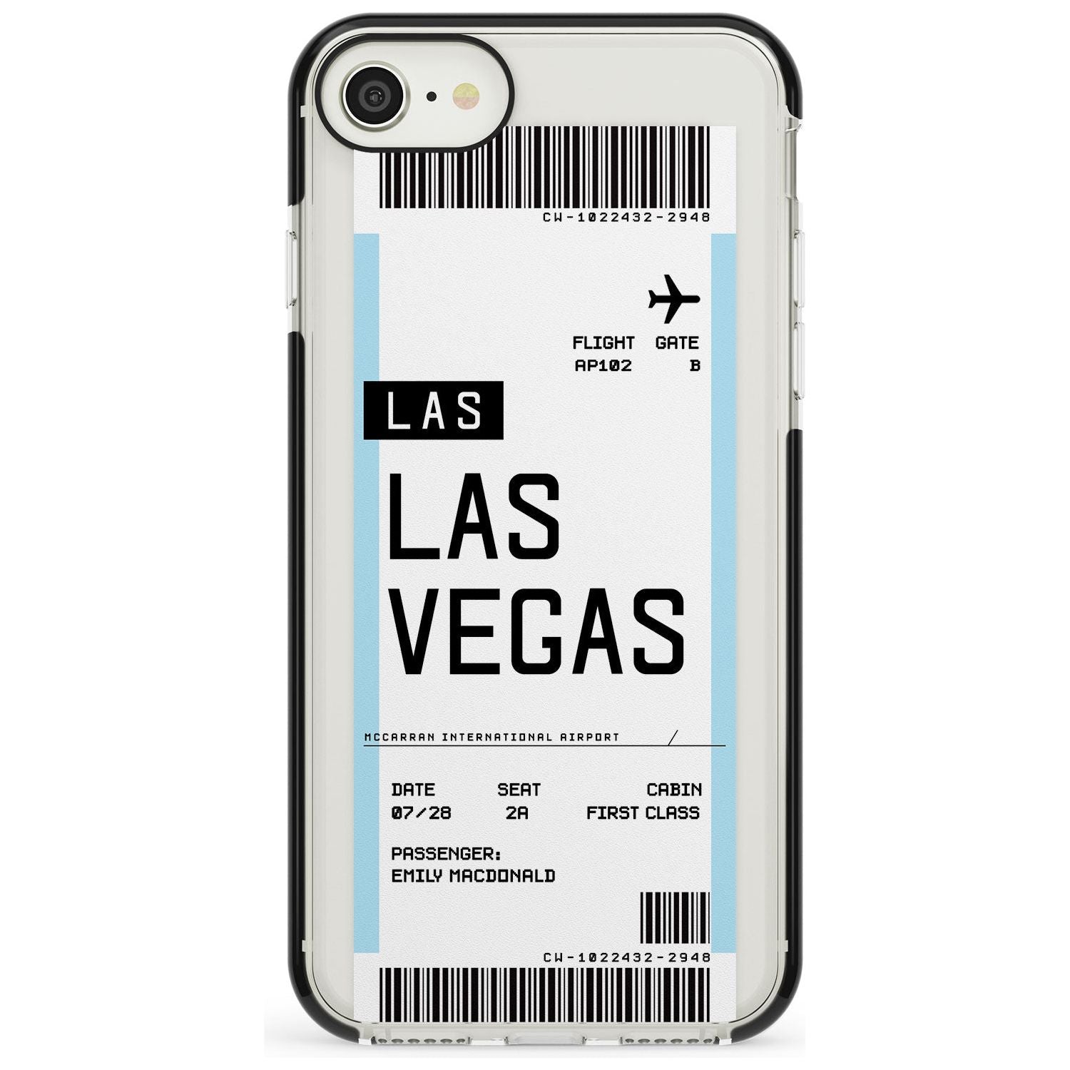 Las Vegas Boarding Pass iPhone Case Black Impact Custom Phone Case - Case Warehouse