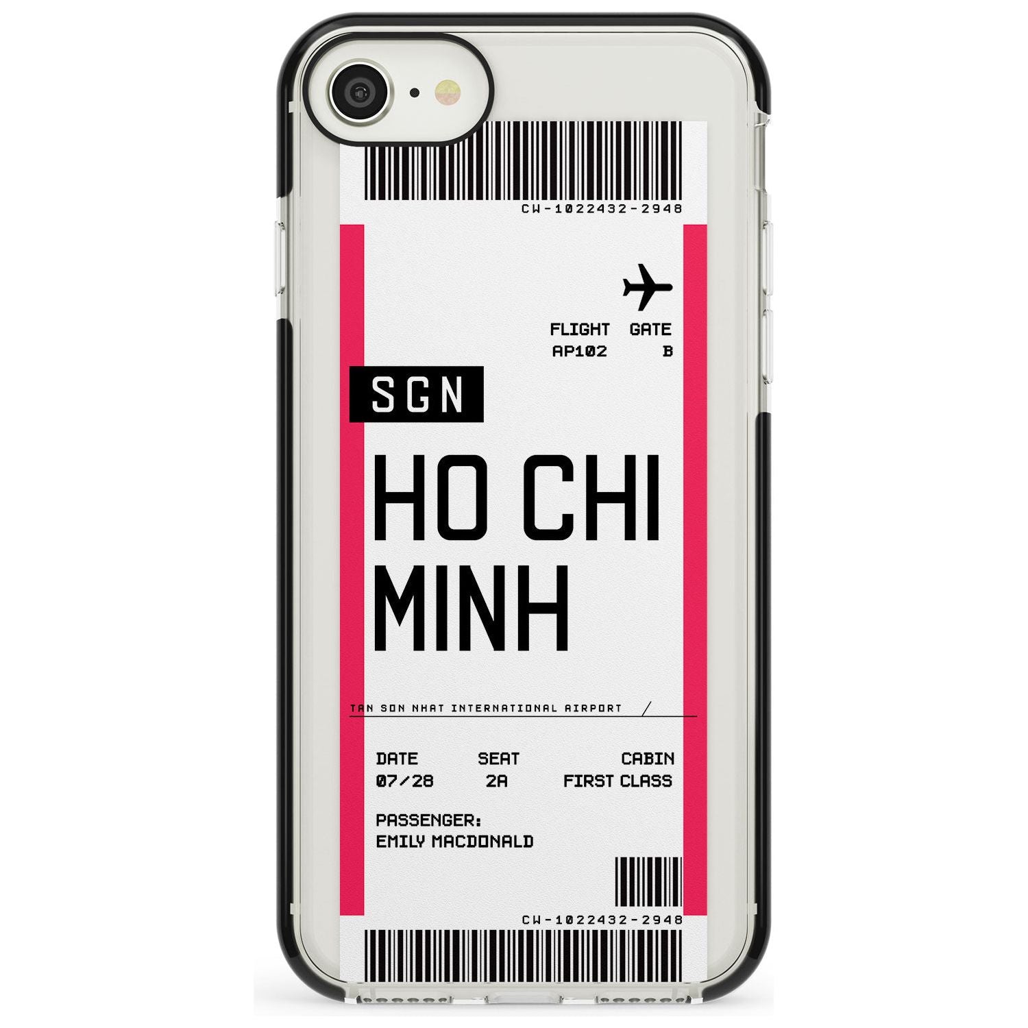 Ho Chi Minh City Boarding Pass iPhone Case Black Impact Custom Phone Case - Case Warehouse