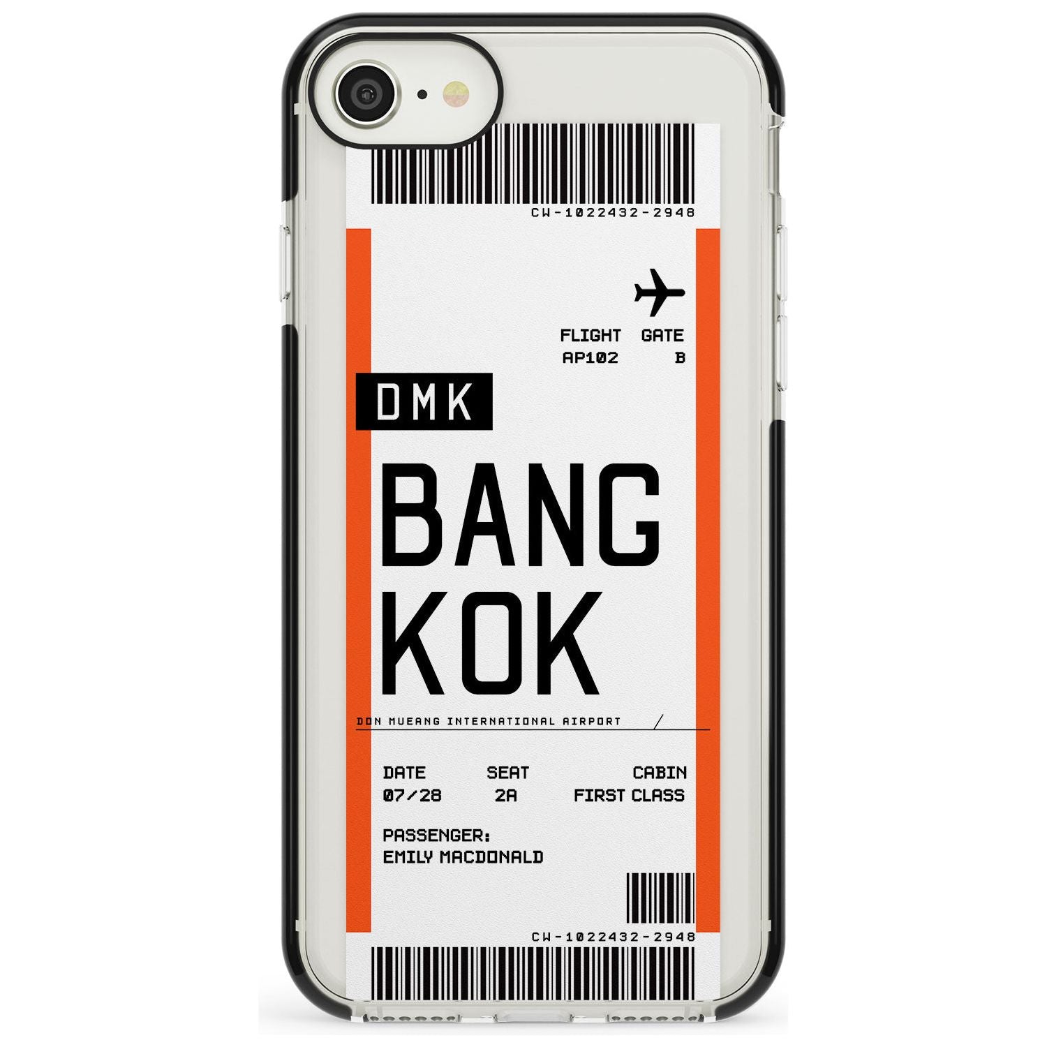 Bangkok Boarding Pass iPhone Case Black Impact Custom Phone Case - Case Warehouse