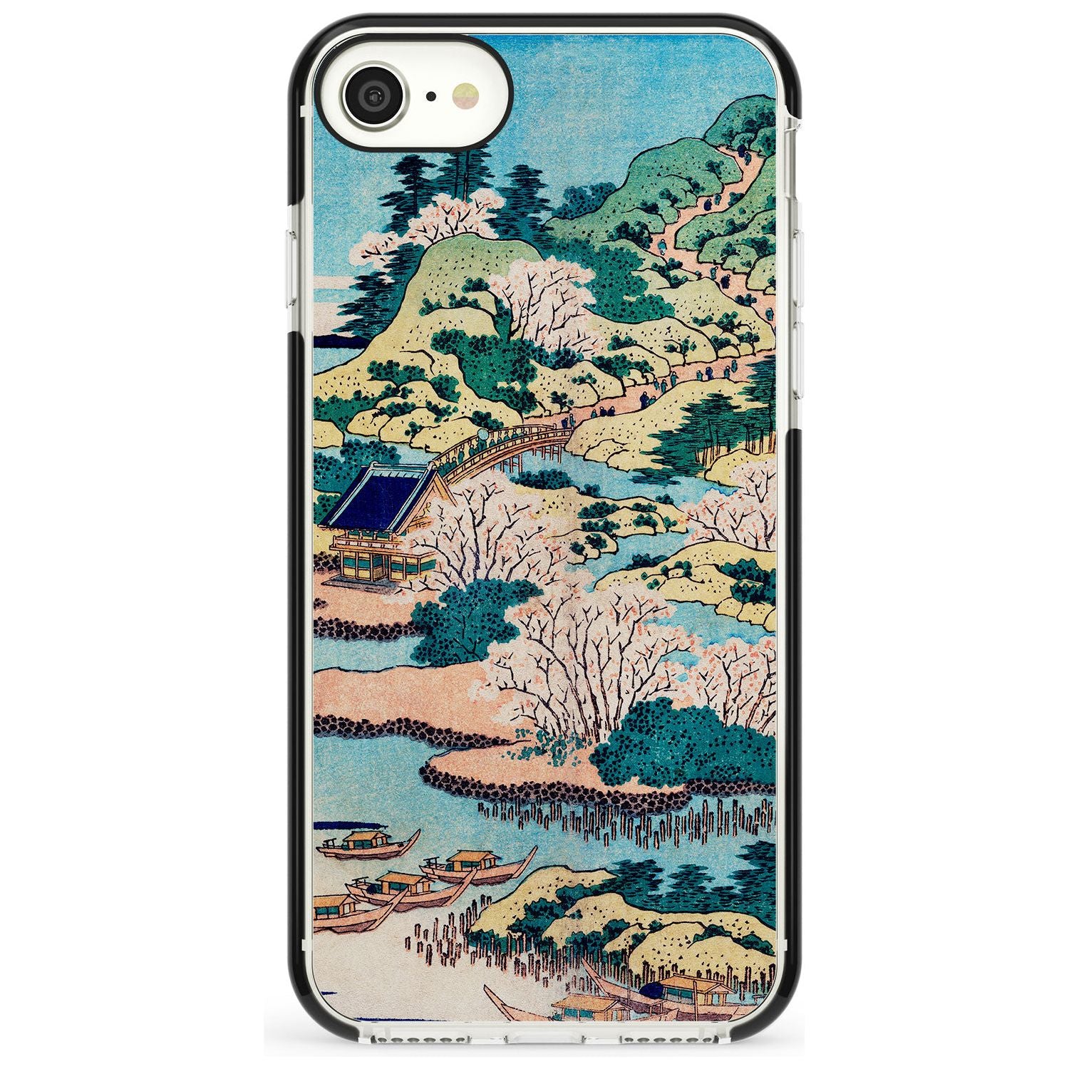 Coastal Community by Katsushika Hokusai Pink Fade Impact Phone Case for iPhone SE 8 7 Plus