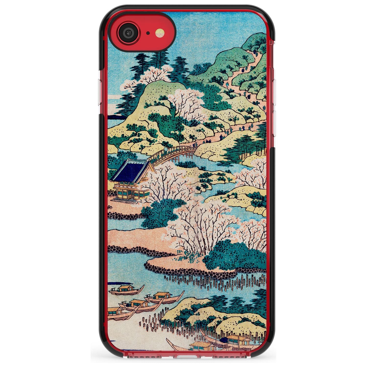 Coastal Community by Katsushika Hokusai Pink Fade Impact Phone Case for iPhone SE 8 7 Plus