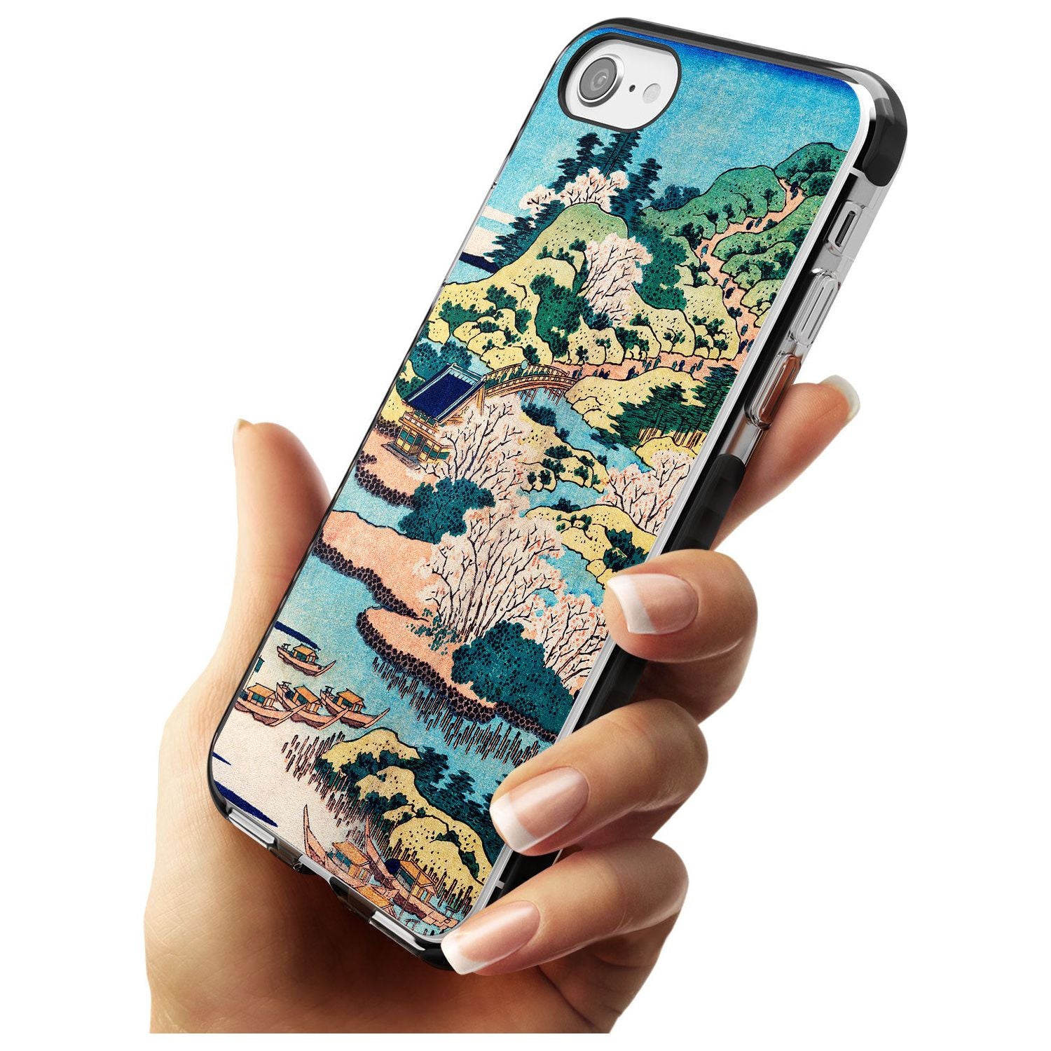 Coastal Community by Katsushika Hokusai Pink Fade Impact Phone Case for iPhone SE 8 7 Plus