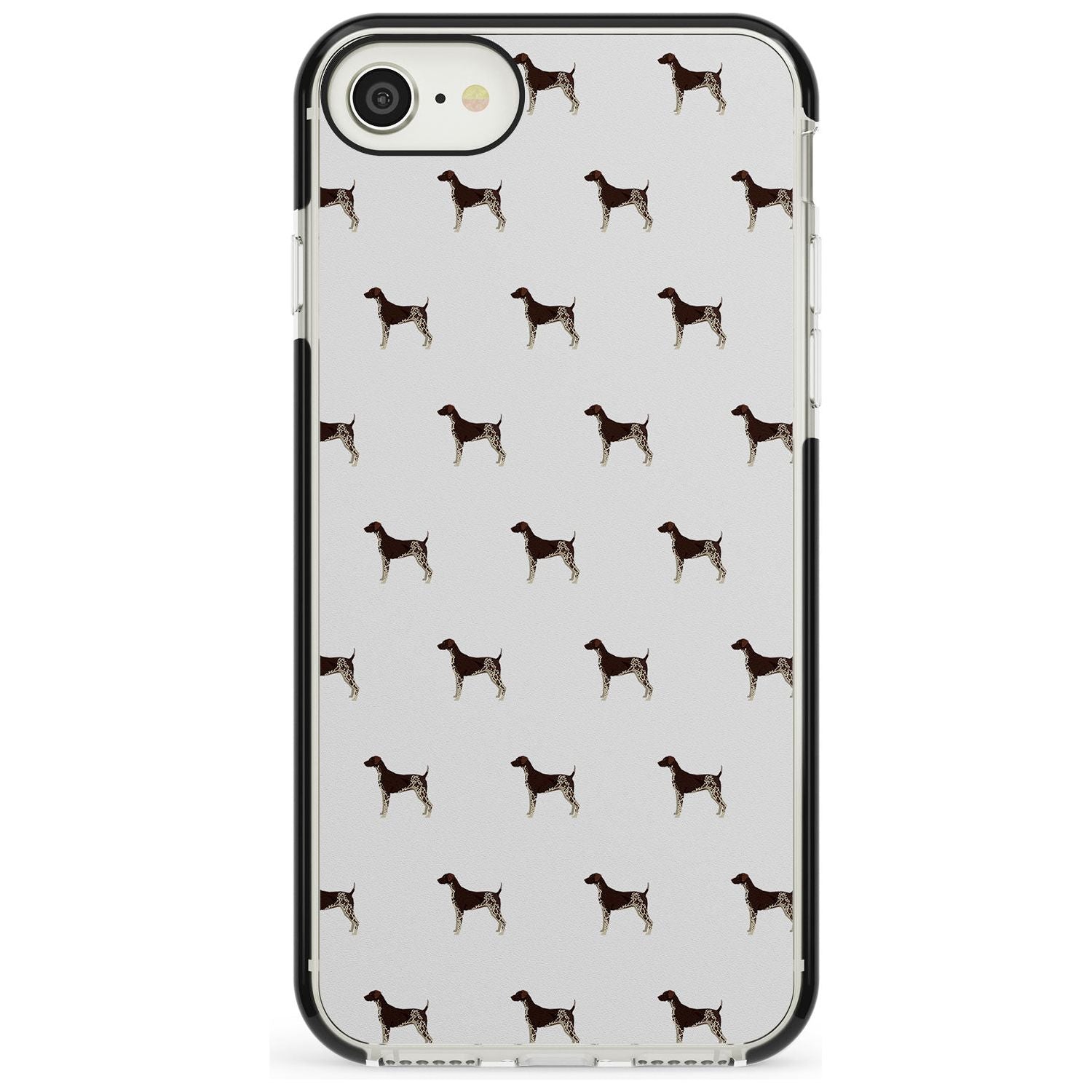 German Shorthaired Pointer Dog Pattern Black Impact Phone Case for iPhone SE 8 7 Plus
