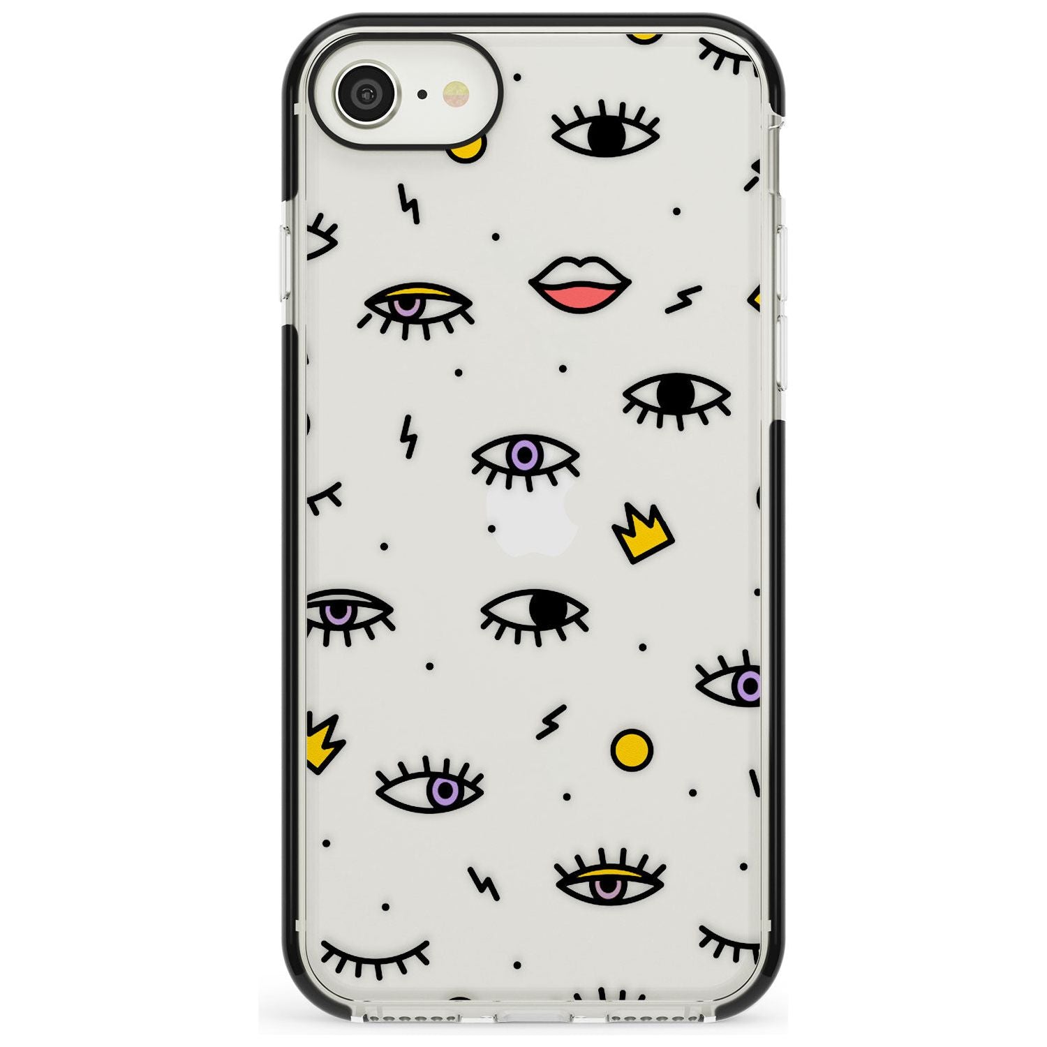Eyes & Lips Icons iPhone Case Black Impact Phone Case - Case Warehouse