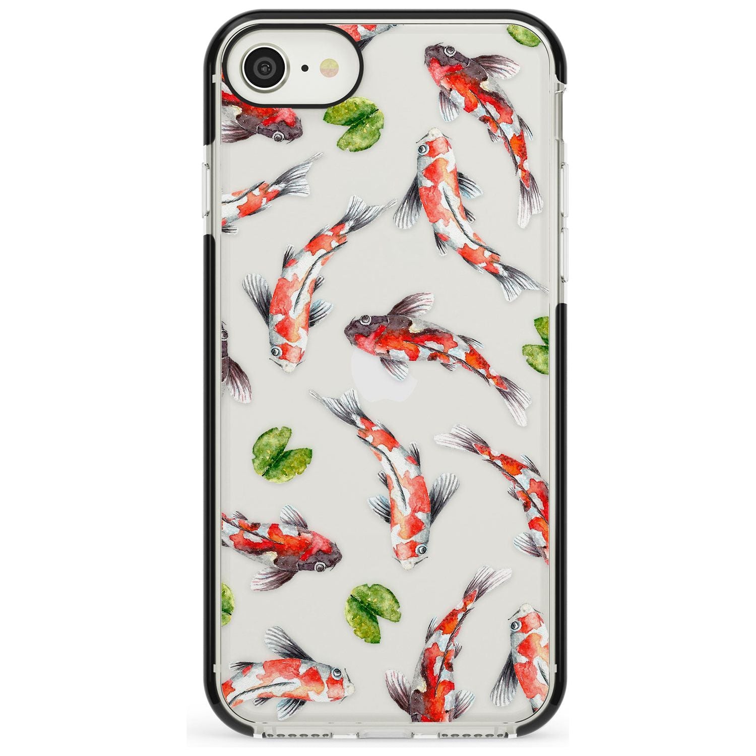 Koi Fish Japanese Watercolour iPhone Case Black Impact Phone Case - Case Warehouse