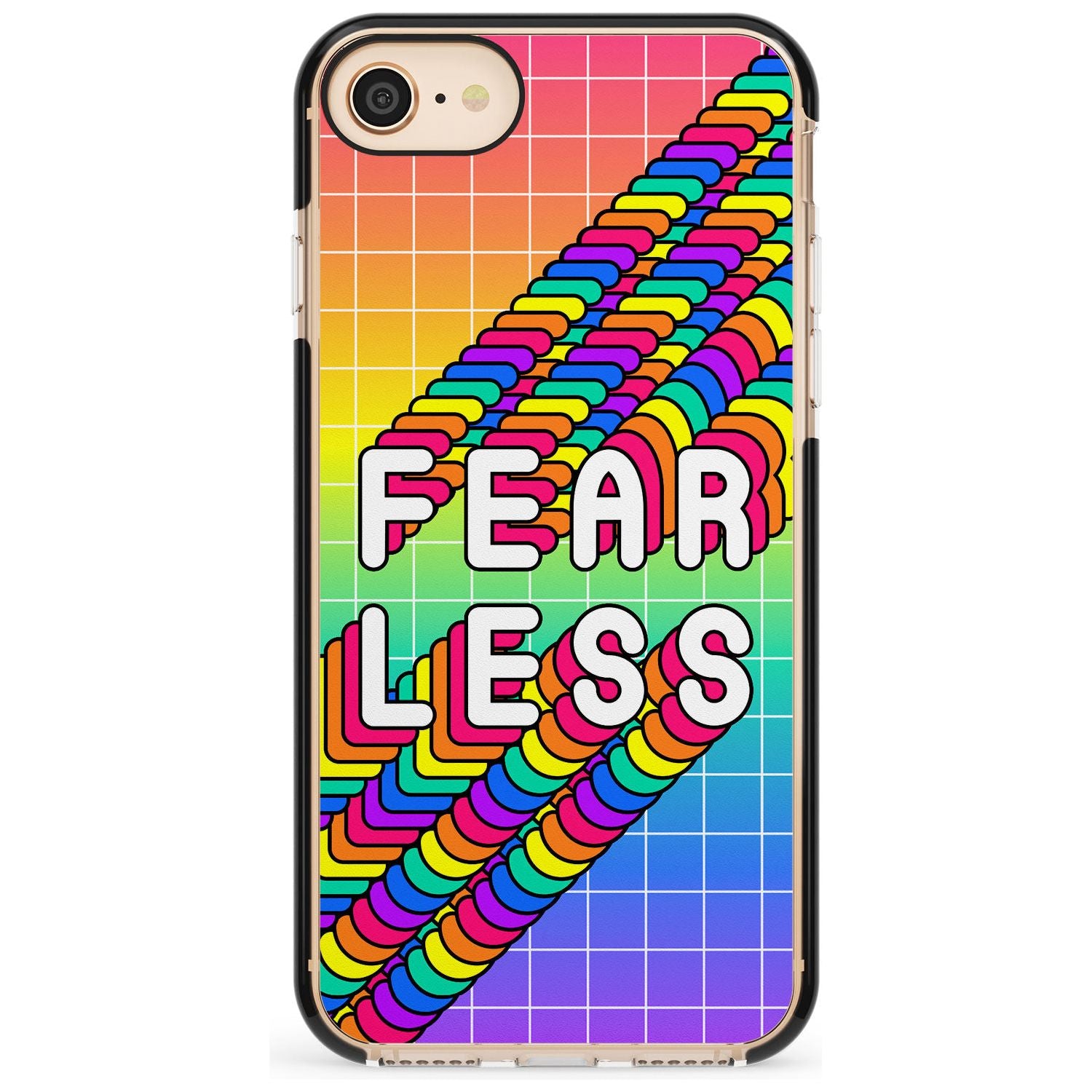 Fearless Black Impact Phone Case for iPhone SE 8 7 Plus