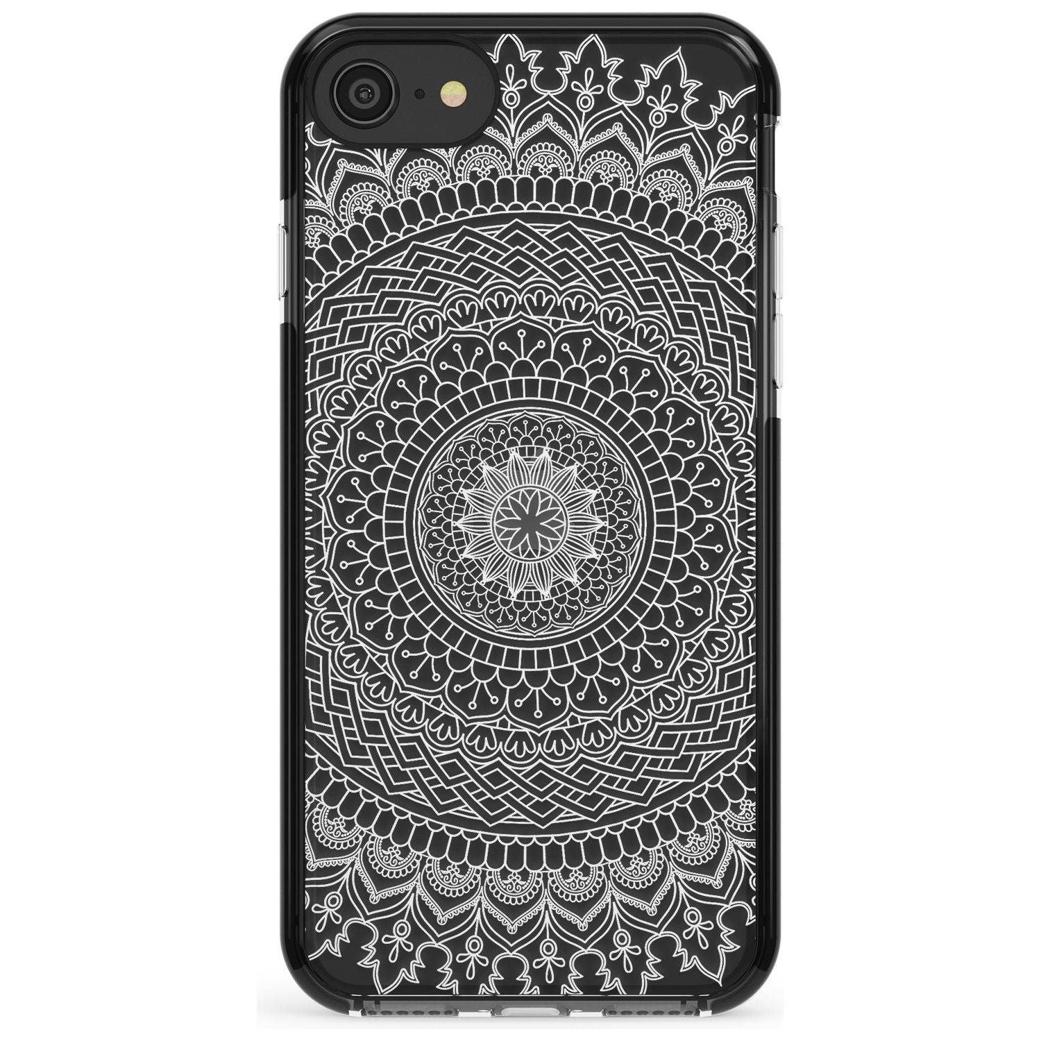 Large White Mandala Transparent Design Pink Fade Impact Phone Case for iPhone SE 8 7 Plus