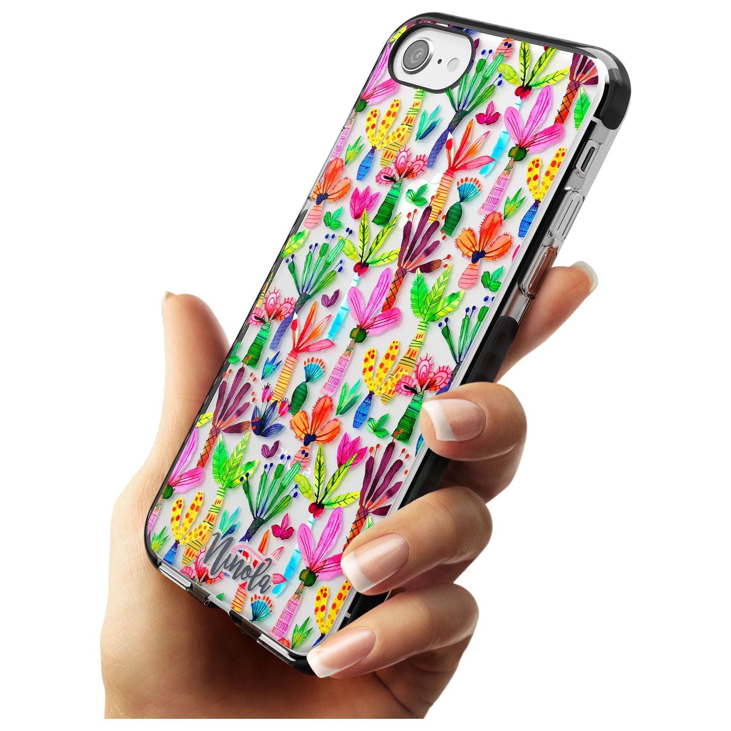 Palms Garden Black Impact Phone Case for iPhone SE 8 7 Plus