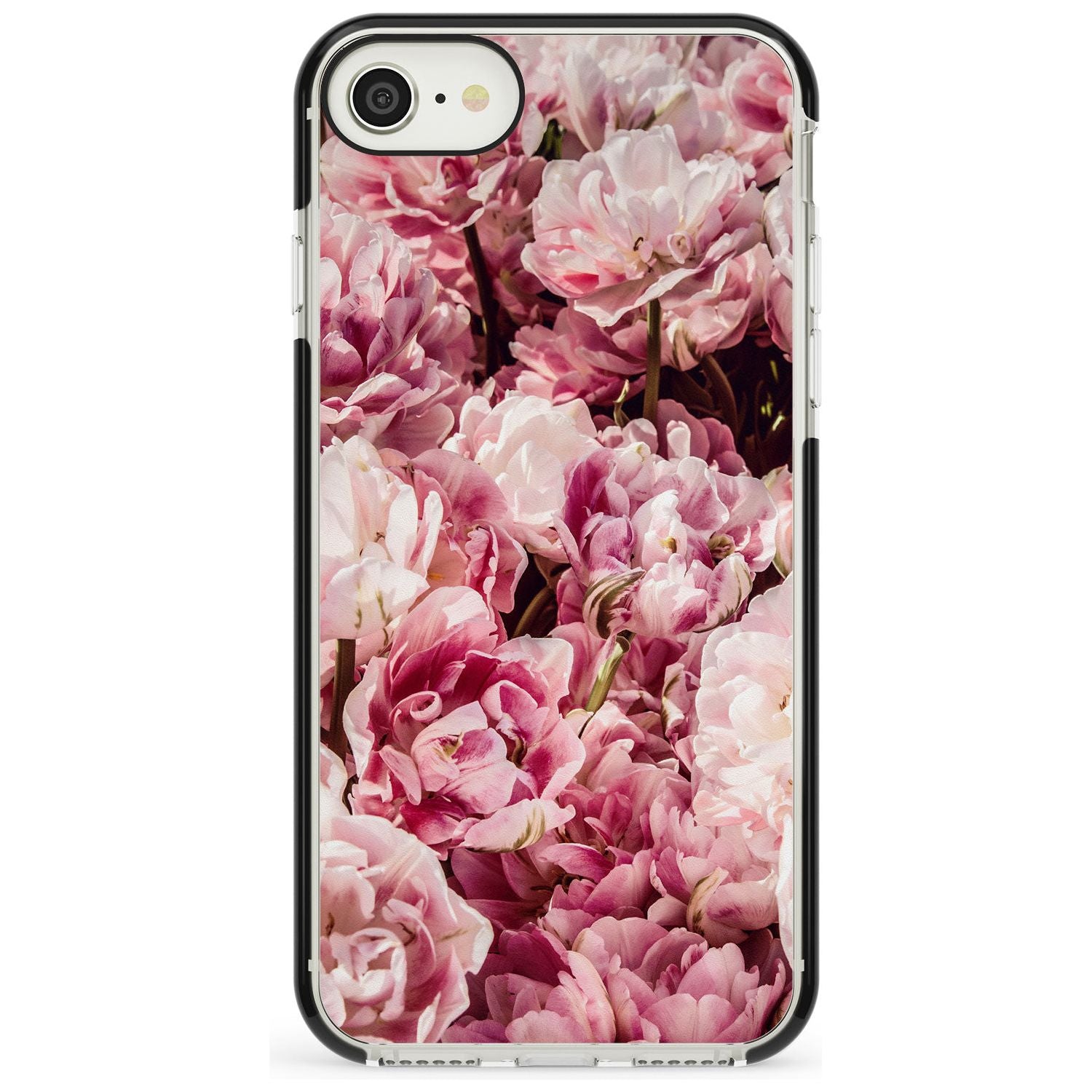 Pink Peonies iPhone Case Black Impact Phone Case - Case Warehouse