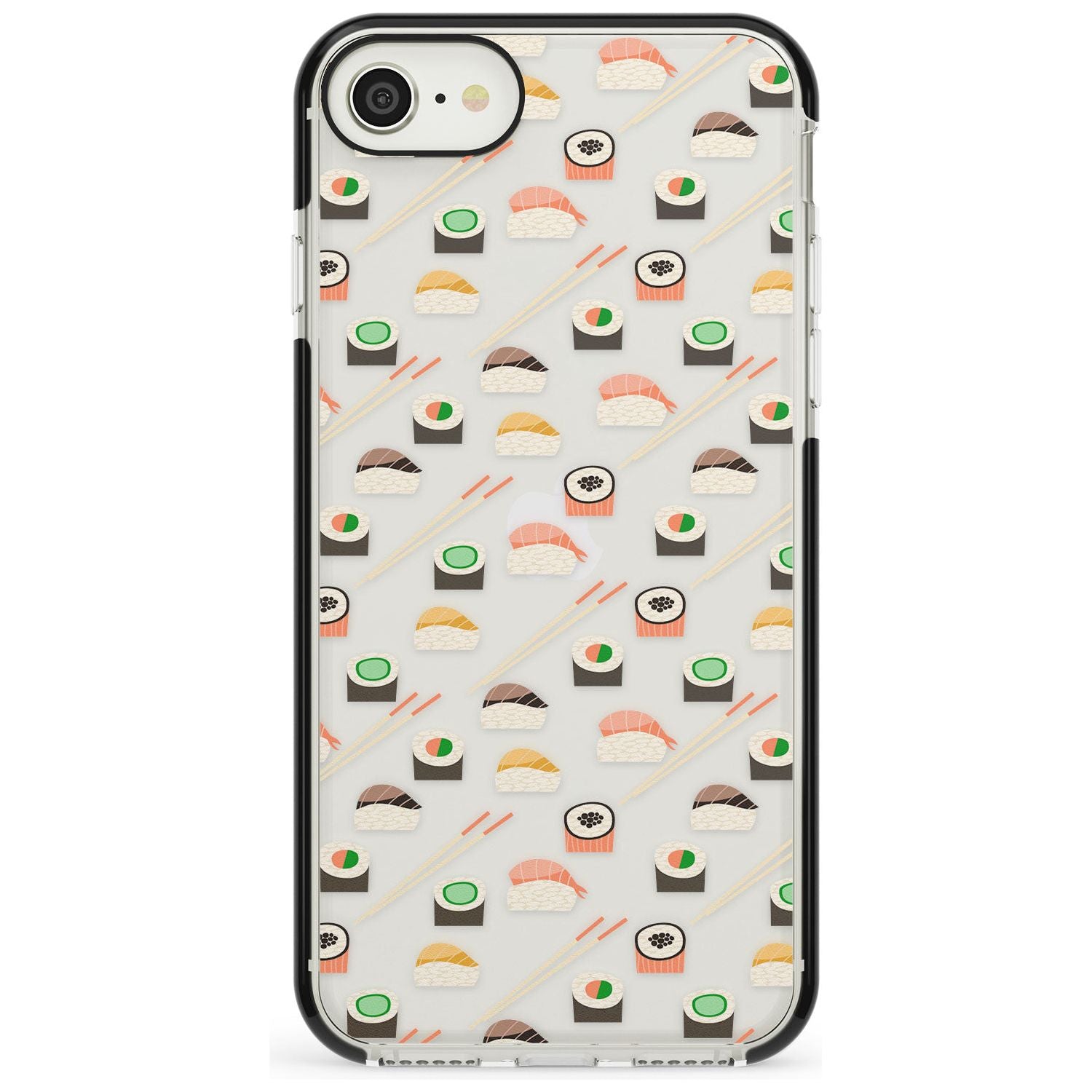 Sushi & Chopsticks Pattern iPhone Case Black Impact Phone Case - Case Warehouse