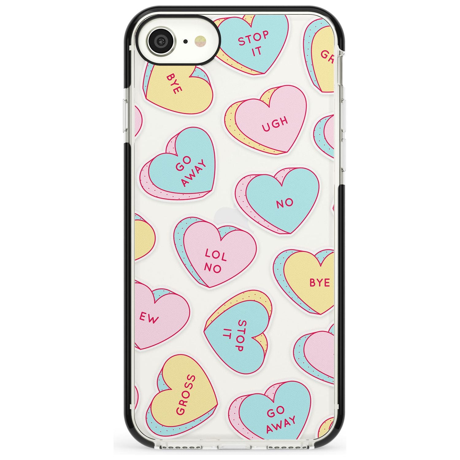 Sarcastic Love Hearts Pink Fade Impact Phone Case for iPhone SE 8 7 Plus