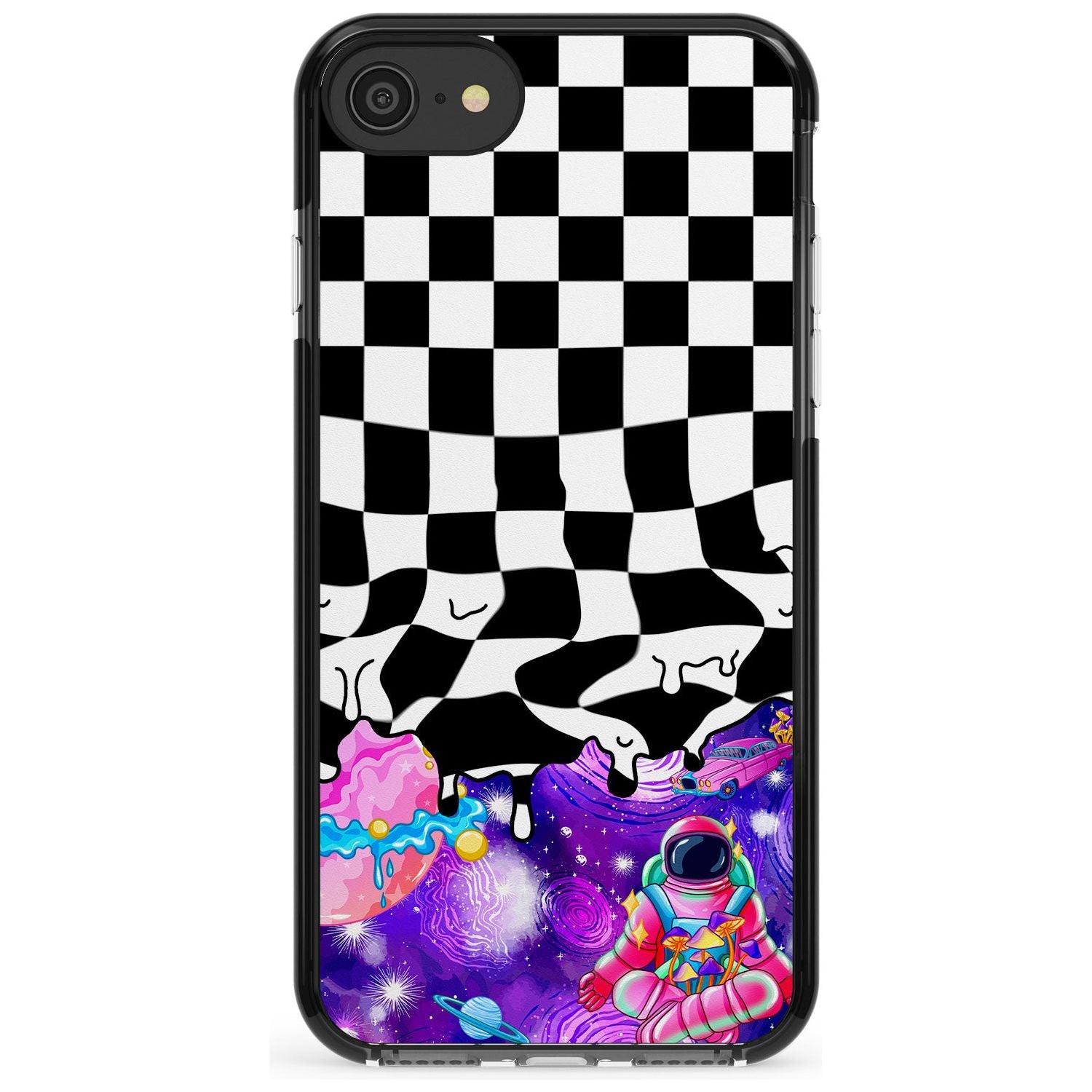 Washed Out Black Impact Phone Case for iPhone SE 8 7 Plus