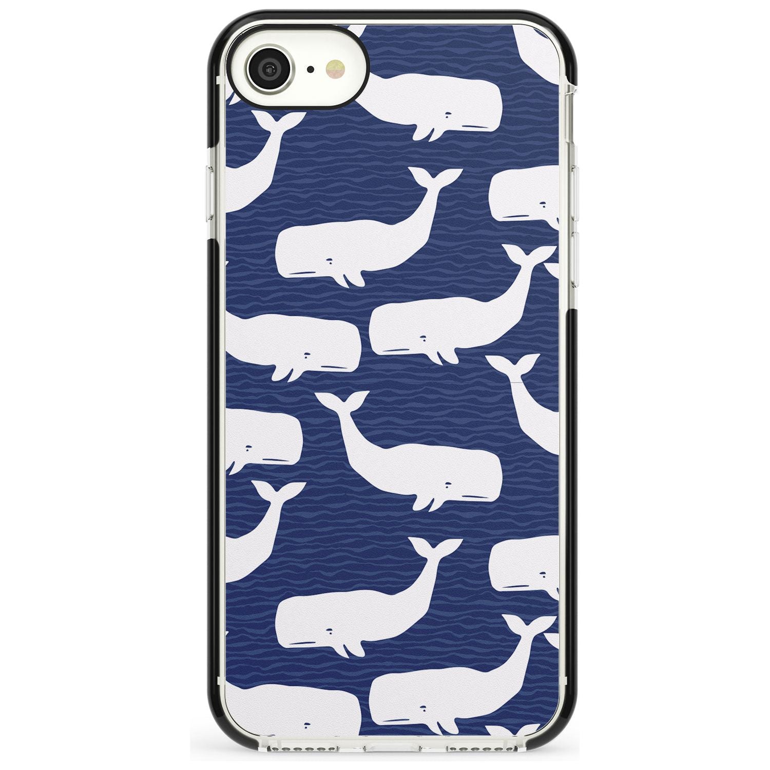 Cute Whales Pink Fade Impact Phone Case for iPhone SE 8 7 Plus