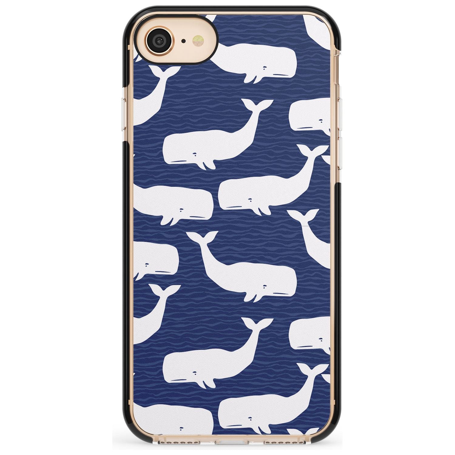 Cute Whales Pink Fade Impact Phone Case for iPhone SE 8 7 Plus