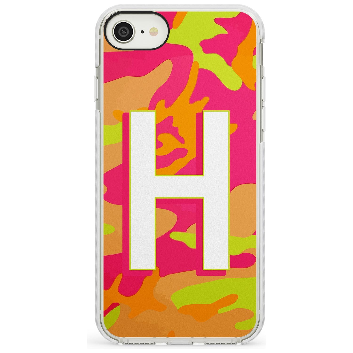 Bright Neon Camo Solid Monogram iPhone Case Impact Case Custom Phone Case - Case Warehouse