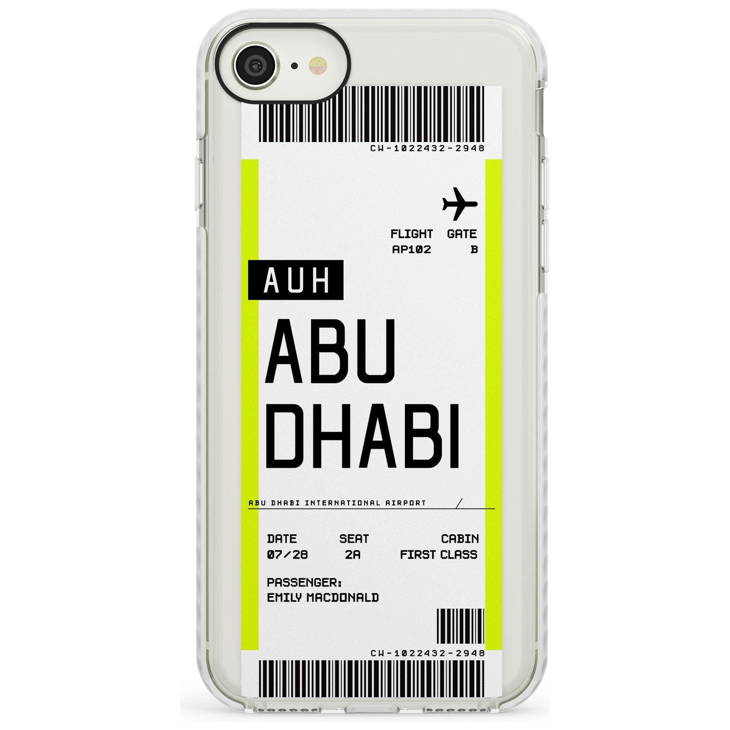 Abu Dhabi Boarding Pass iPhone Case Impact Case Custom Phone Case - Case Warehouse