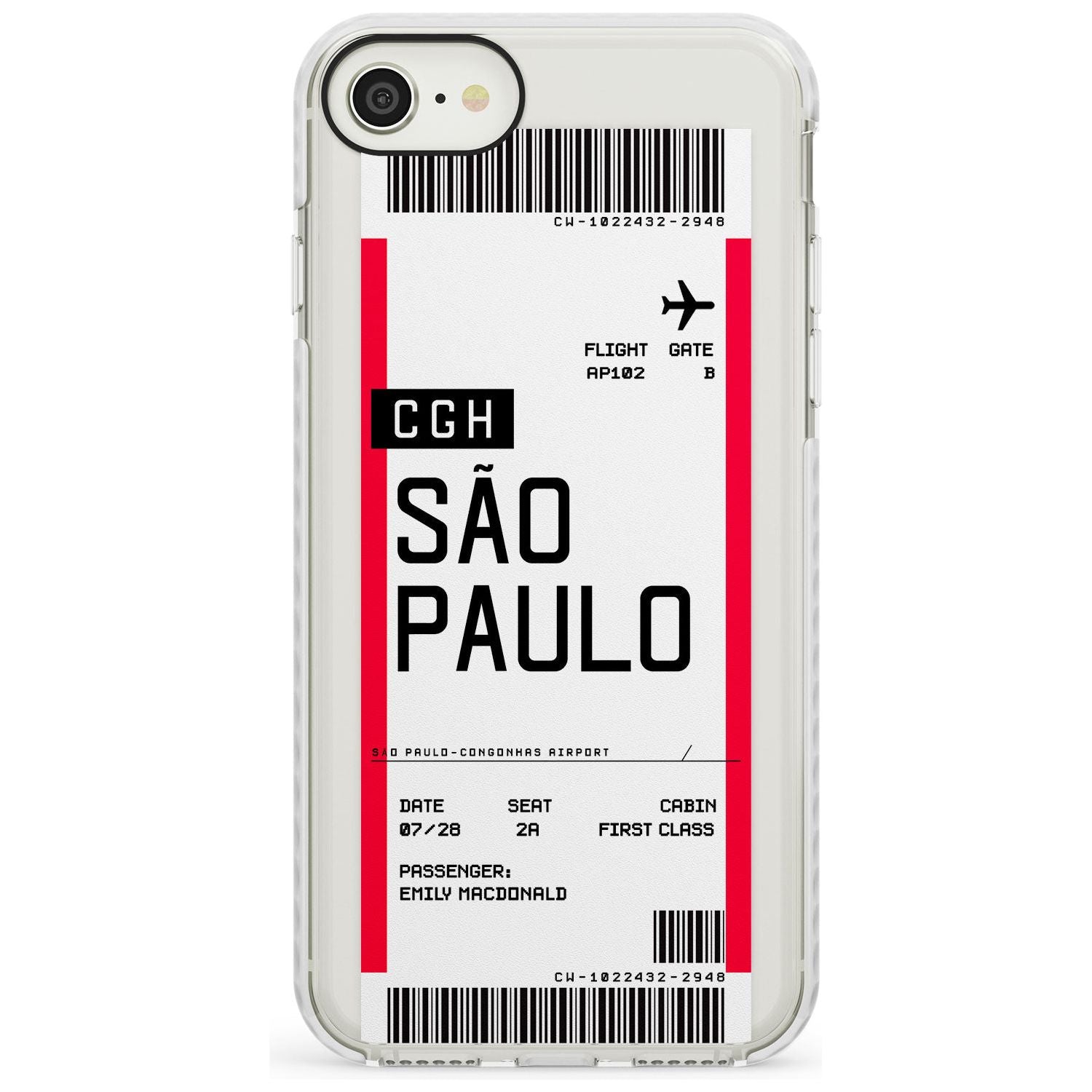 São Paulo Boarding Pass iPhone Case Impact Case Custom Phone Case - Case Warehouse