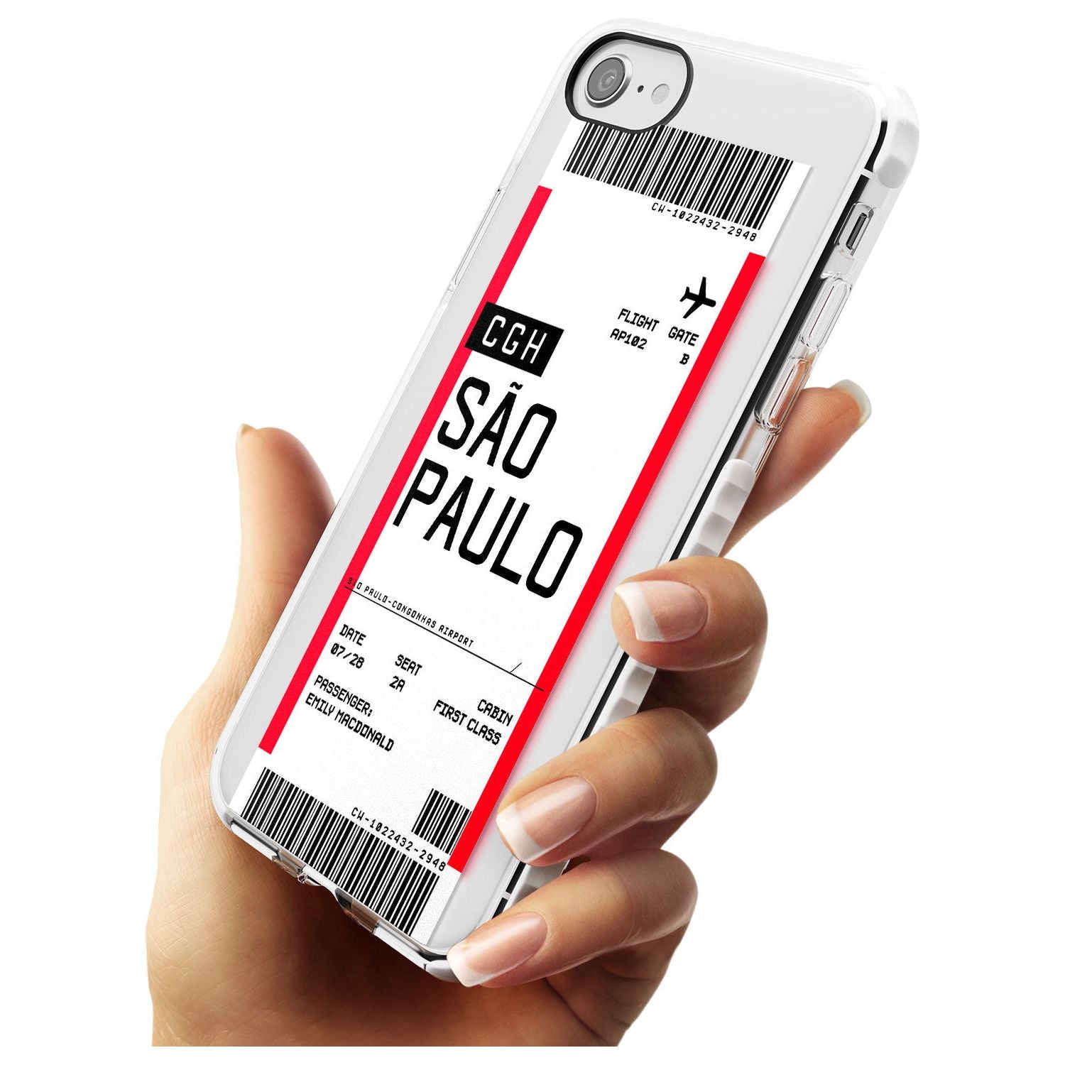 São Paulo Boarding Pass iPhone Case Custom Phone Case - Case Warehouse