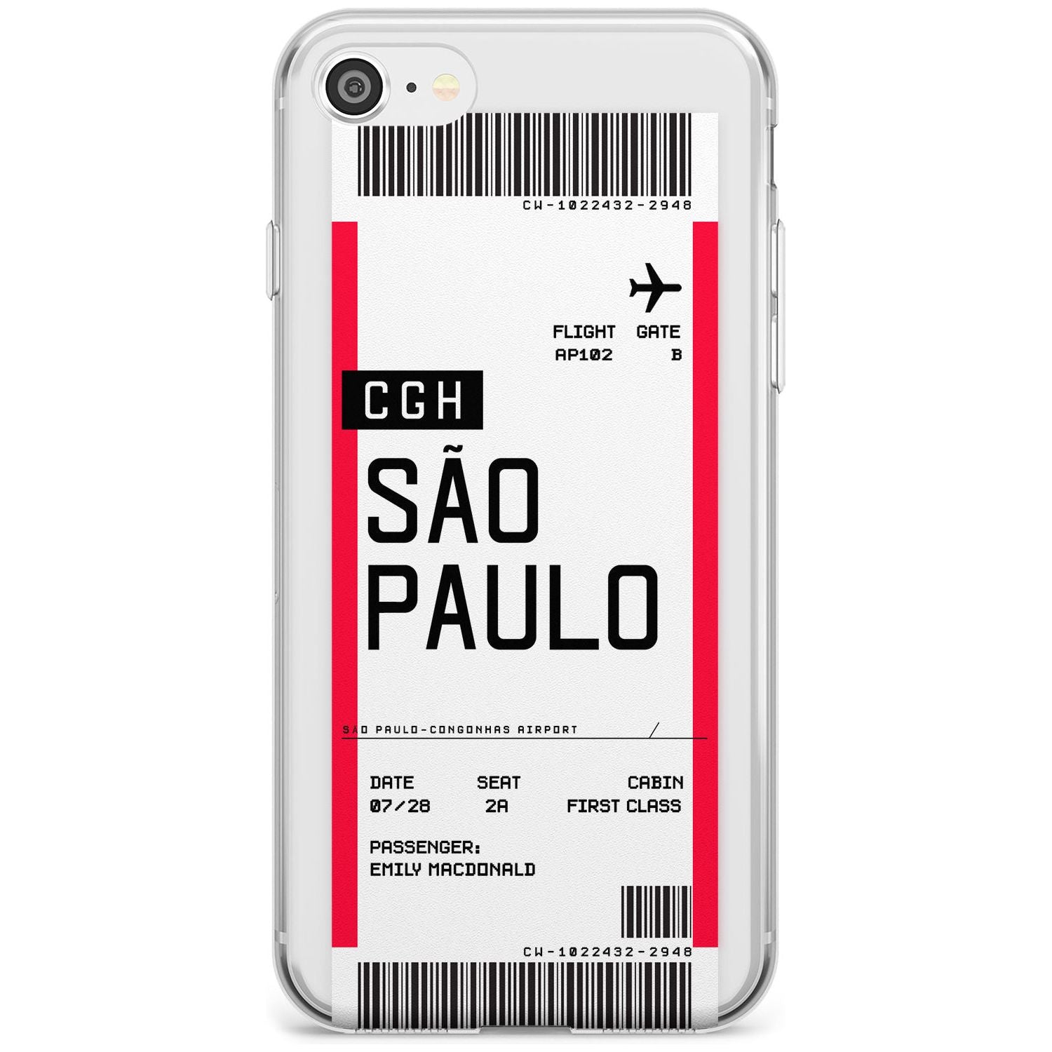 São Paulo Boarding Pass iPhone Case Slim Case Custom Phone Case - Case Warehouse